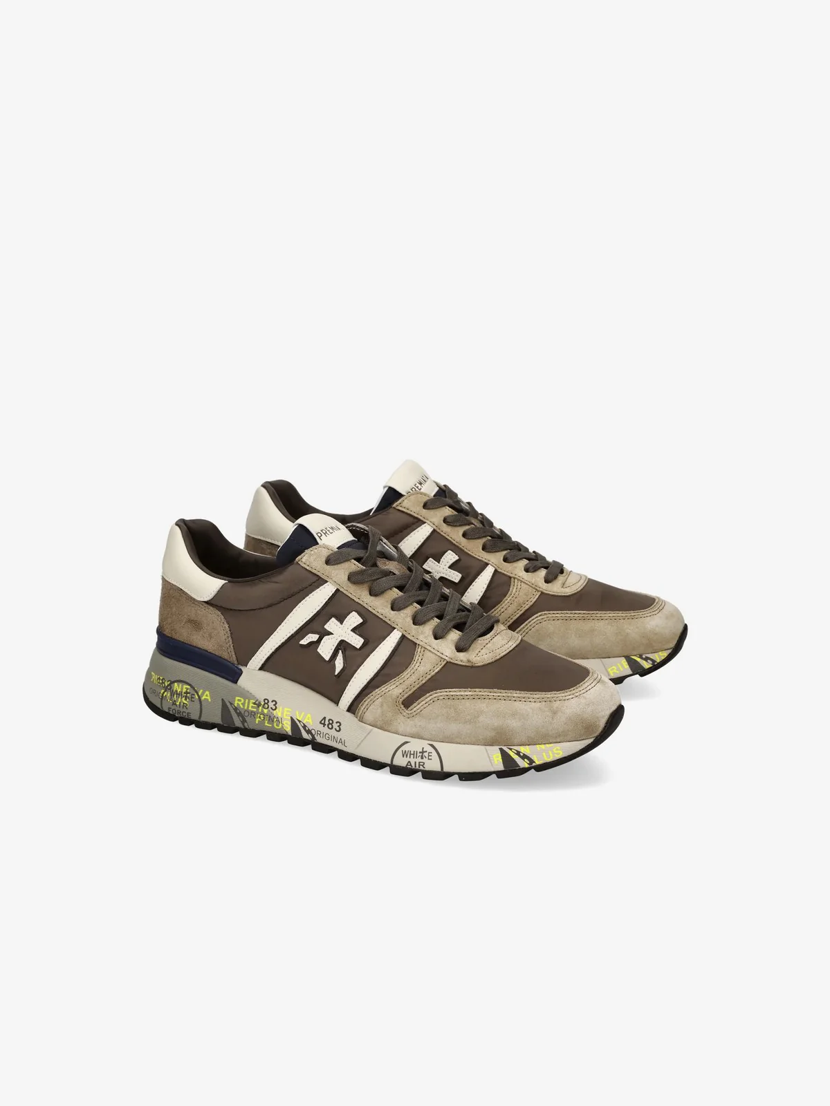 PREMIATA Sneaker Uomo LANDER VAR 7704 TAUPE/BROWN - Image 3