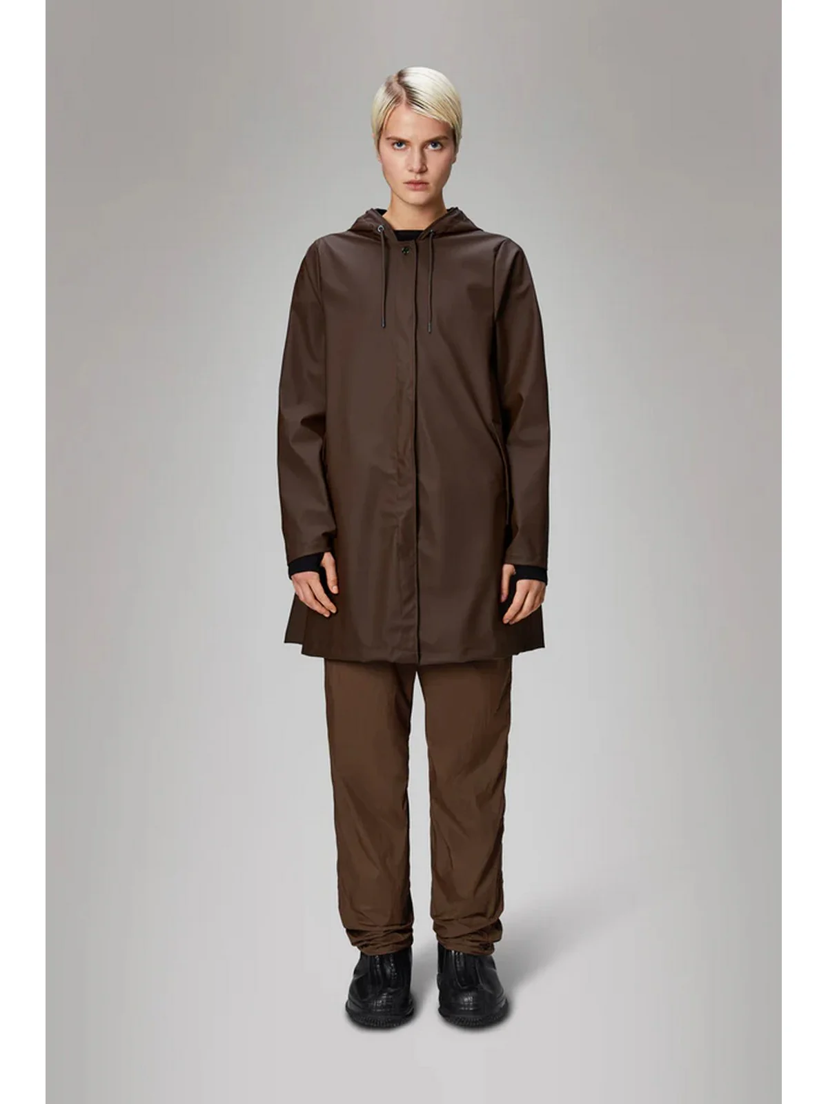 RAINS Giubbino Donna A-line W Jacket W3 18050 FRM Marrone - Image 2