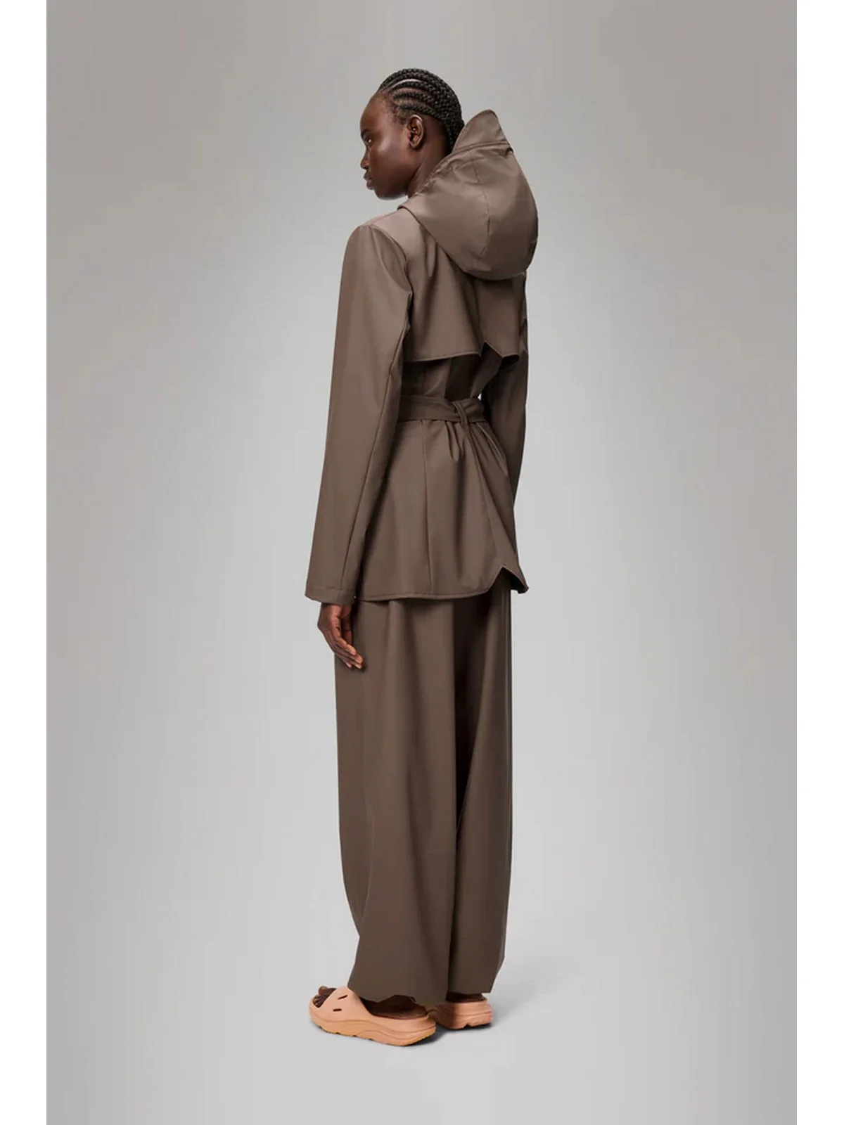 RAINS Giubbino Donna Curve Jacket W3 12100 110 Shade Marrone - Image 3
