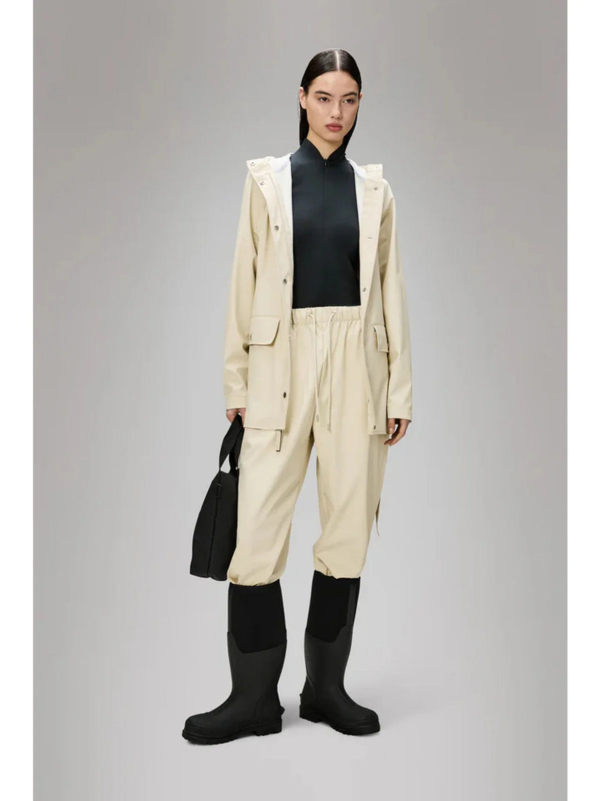 RAINS Giubbino Donna Curve Jacket W3 12100 26 Dune Beige - Image 4
