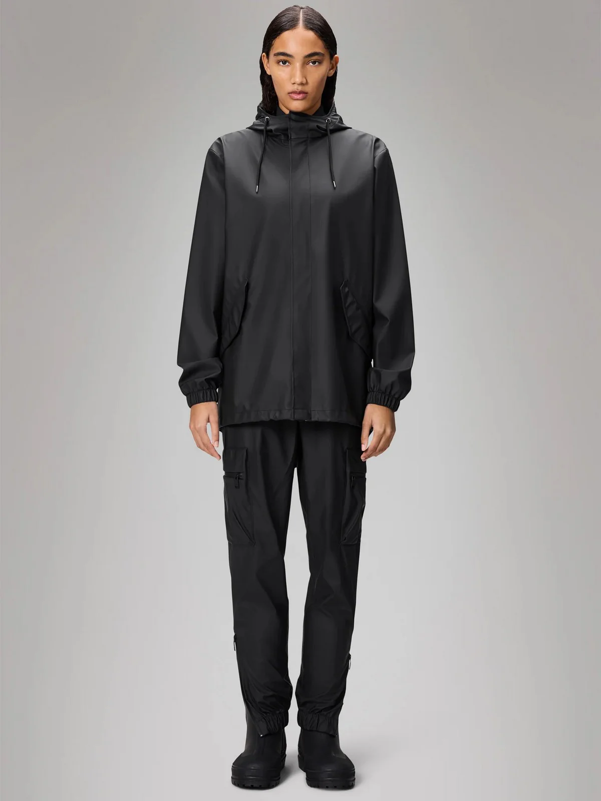 RAINS Giubbino Unisex adulto Fishtail Jacket W3 18010 01 Black BLACK - Image 4