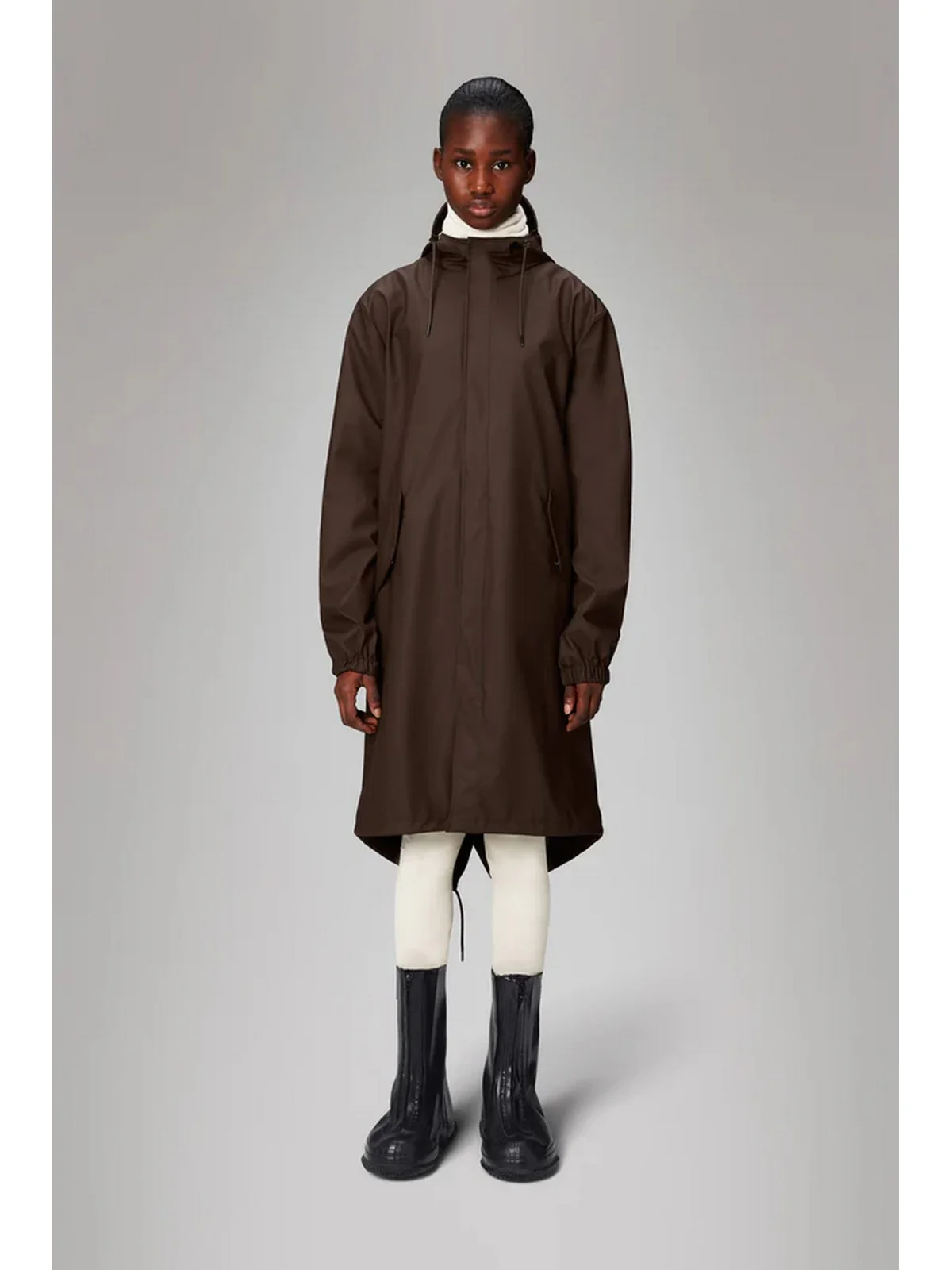 RAINS Giubbino Unisex adulto Fishtail Parka 18140 FRM Marrone - Image 4