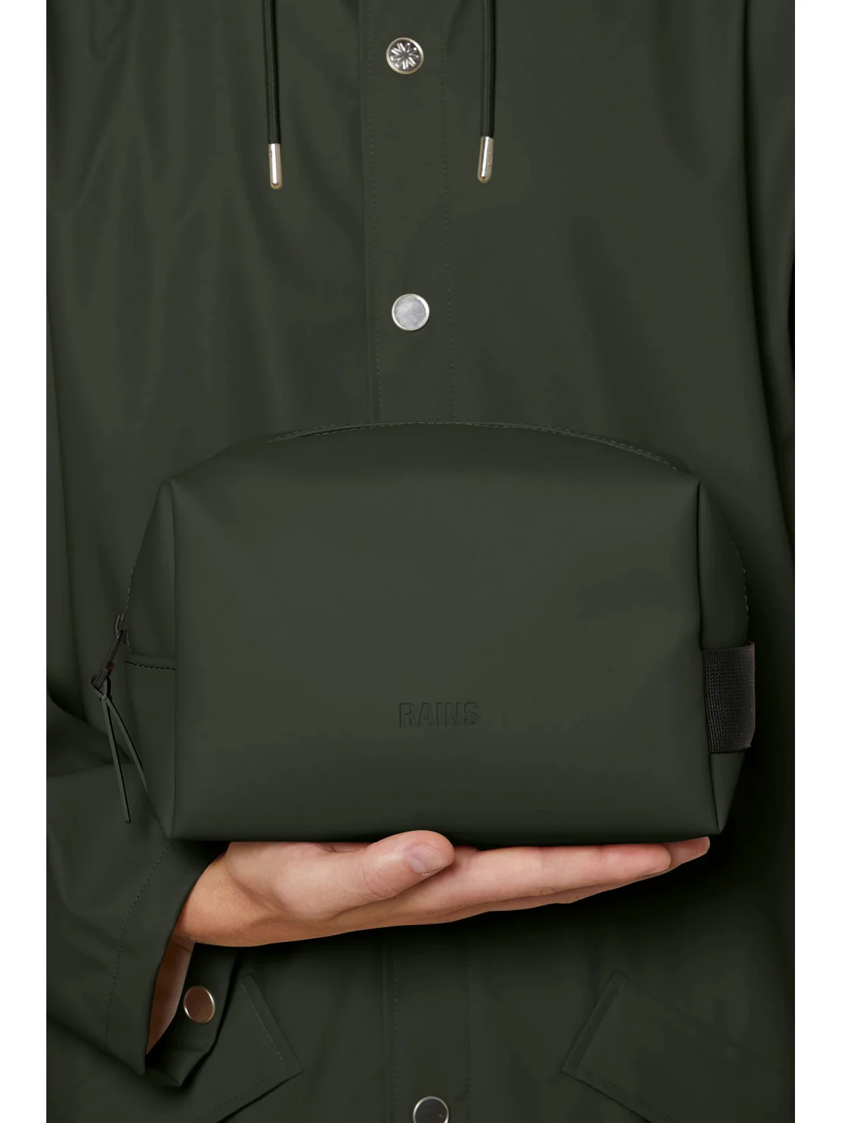 RAINS Pochette Unisex adulto Wash Bag Small W3 15580 03 Green Verde - Image 3