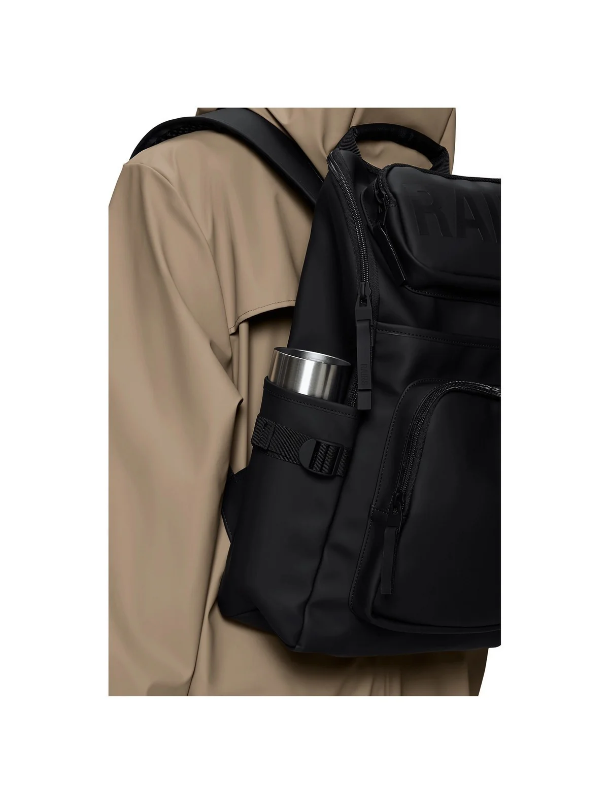 RAINS Zaino Unisex adulto  14000 01 BLACK BLACK - Image 3