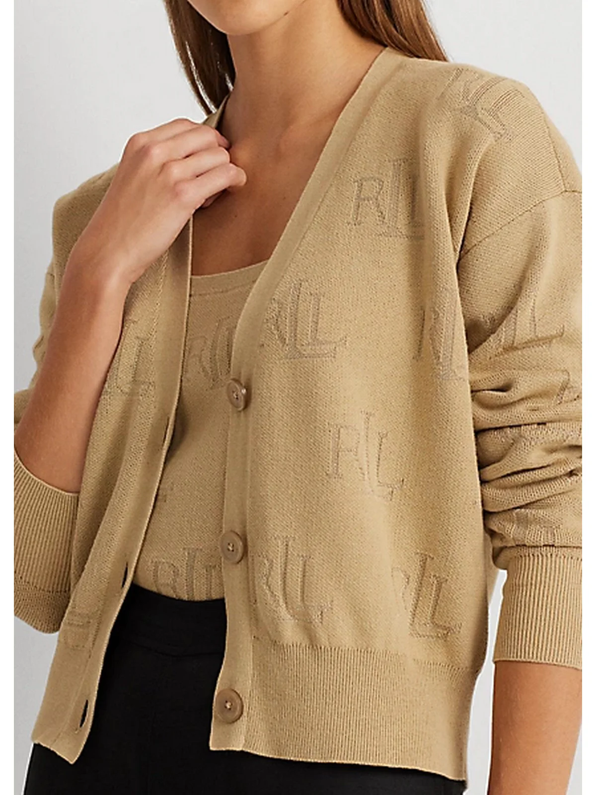 LAUREN RALPH LAUREN Cardigan Donna  200925671 003 Beige - Image 4