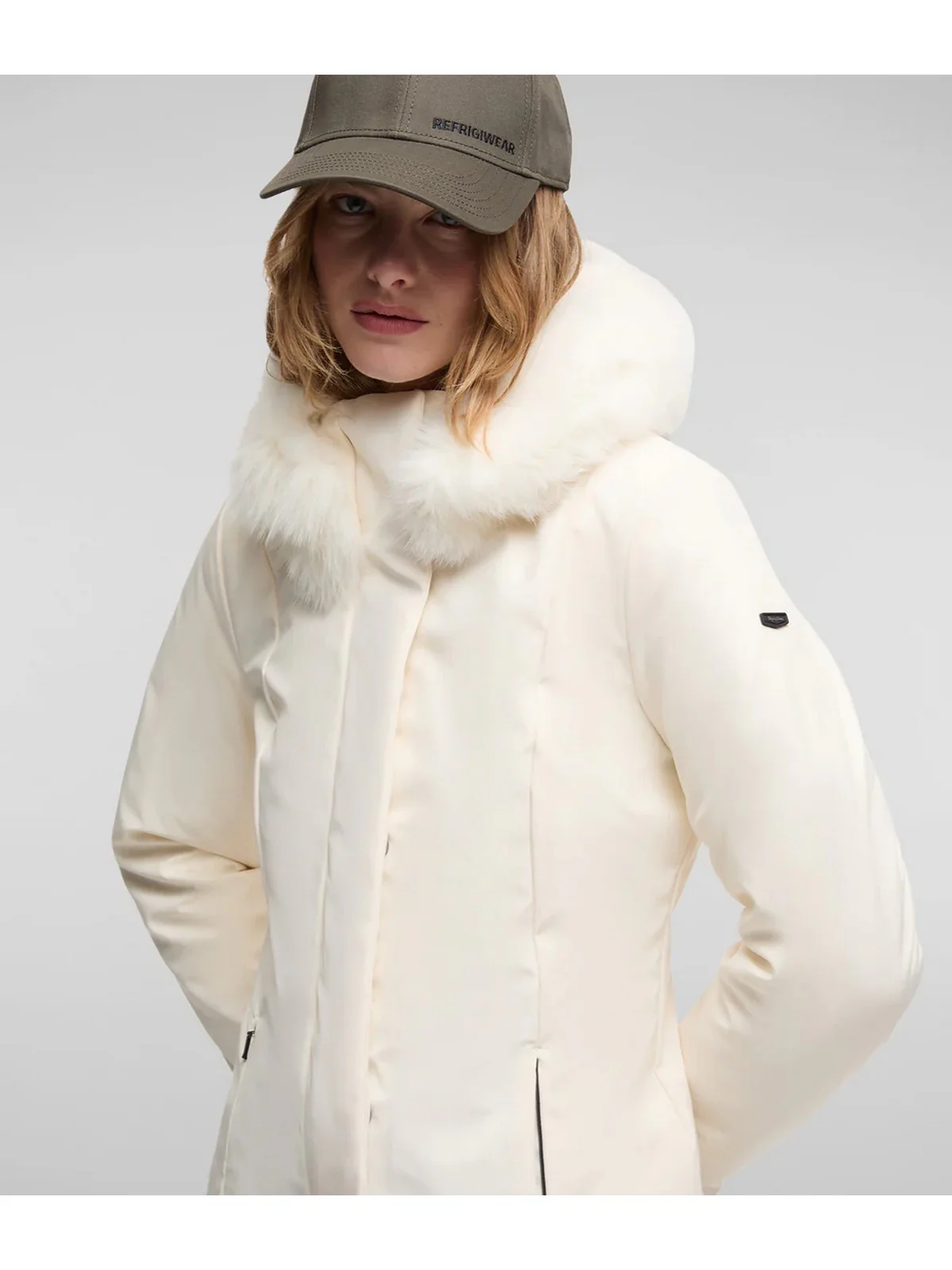 REFRIGIWEAR Cappotto Donna LADY TECH/1 FUR JACKET W99108 XT2429 A00152 Beige - Image 3