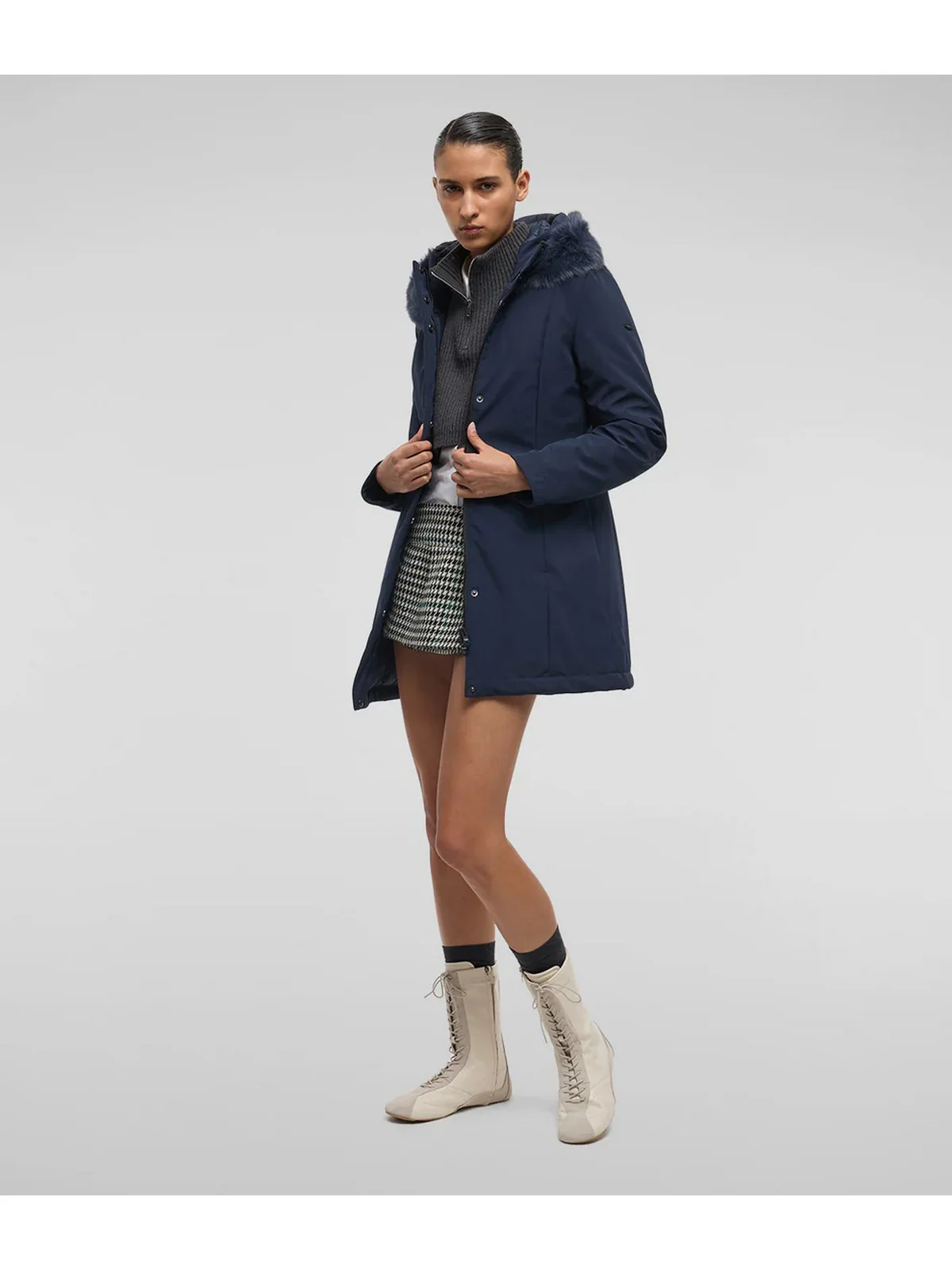 REFRIGIWEAR Cappotto Donna LADY TECH/1 FUR JACKET W99108 XT2429 F03700 Blu - Image 3