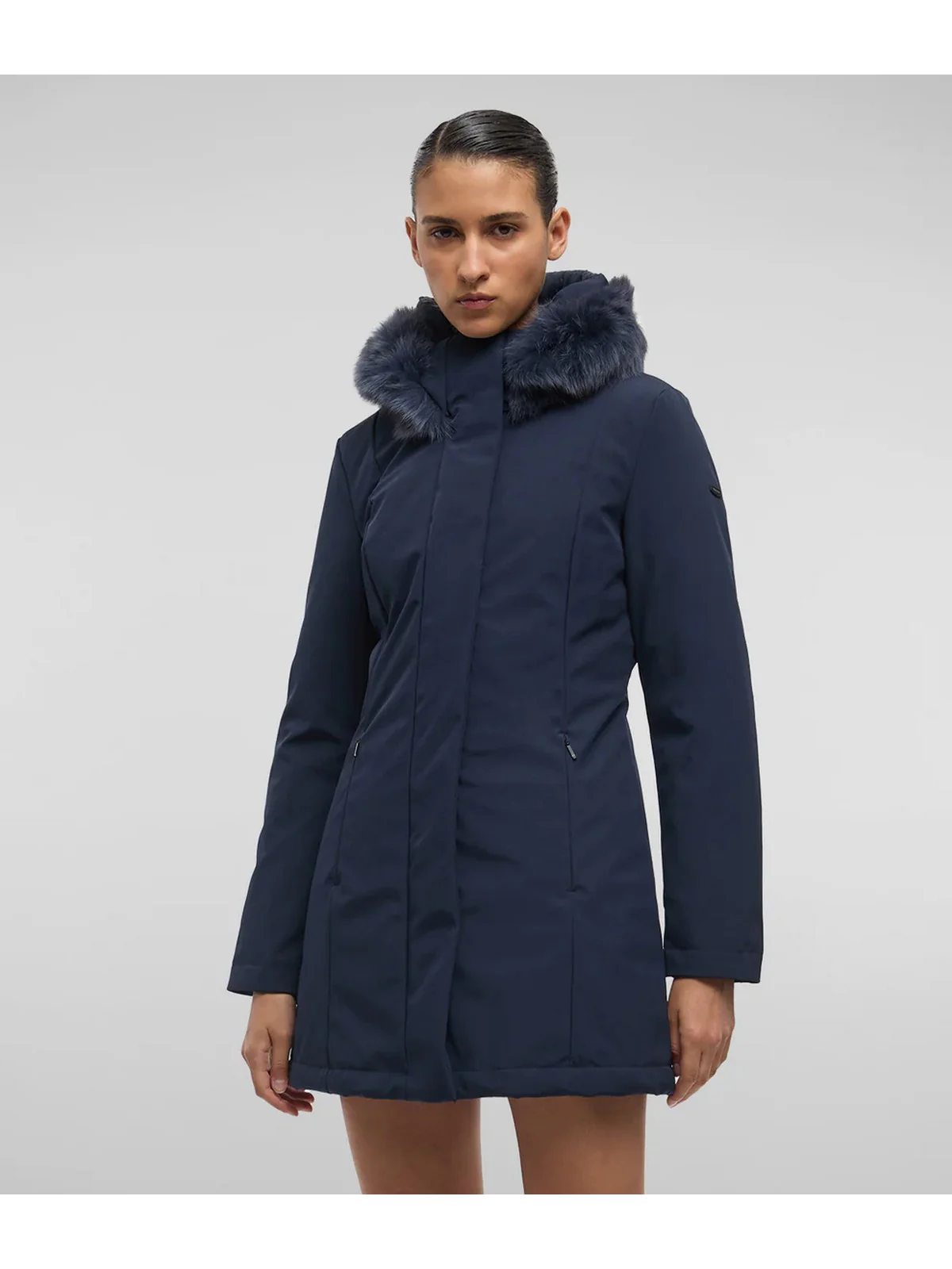 REFRIGIWEAR Cappotto Donna LADY TECH/1 FUR JACKET W99108 XT2429 F03700 Blu - Image 4