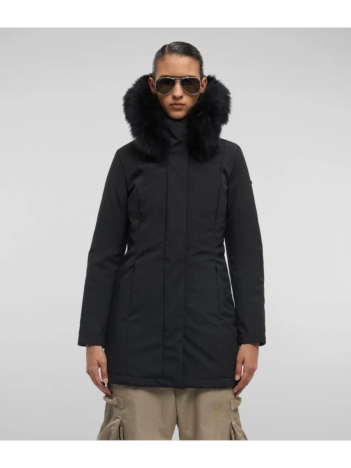 REFRIGIWEAR Cappotto Donna LADY TECH/1 FUR JACKET W99108 XT2429 G06000 Nero - Image 7