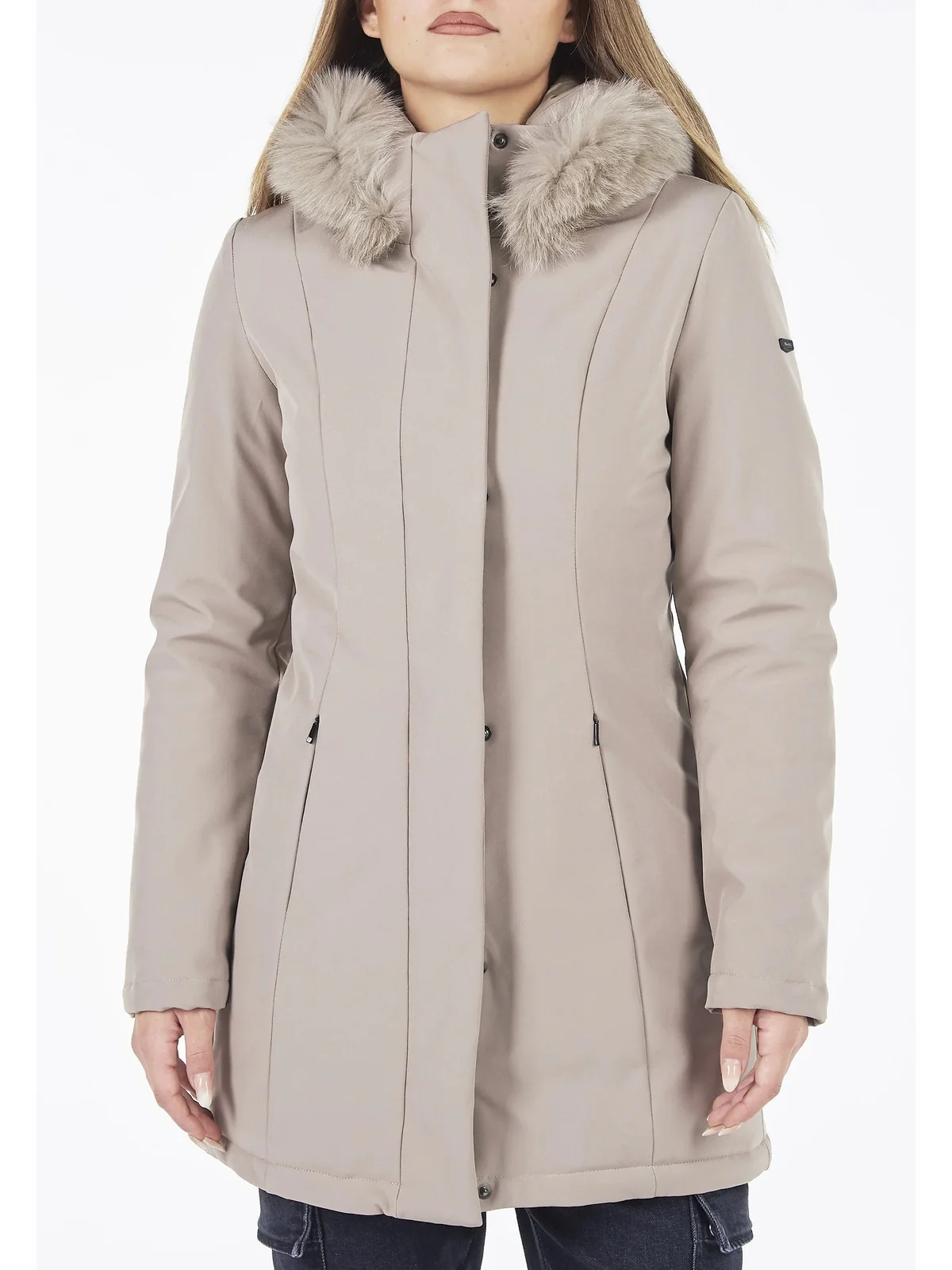REFRIGIWEAR Piumino Donna LADY TECH/1 FUR JACKET W99108 XT2429 A00220 Beige - Image 2