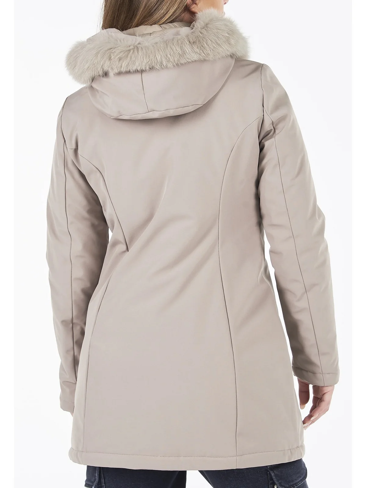 REFRIGIWEAR Piumino Donna LADY TECH/1 FUR JACKET W99108 XT2429 A00220 Beige - Image 3