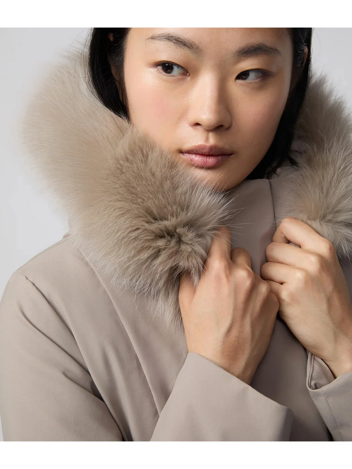 REFRIGIWEAR Piumino Donna LADY TECH/1 FUR JACKET W99108 XT3790 A00220 NEW BEIGE - Image 5