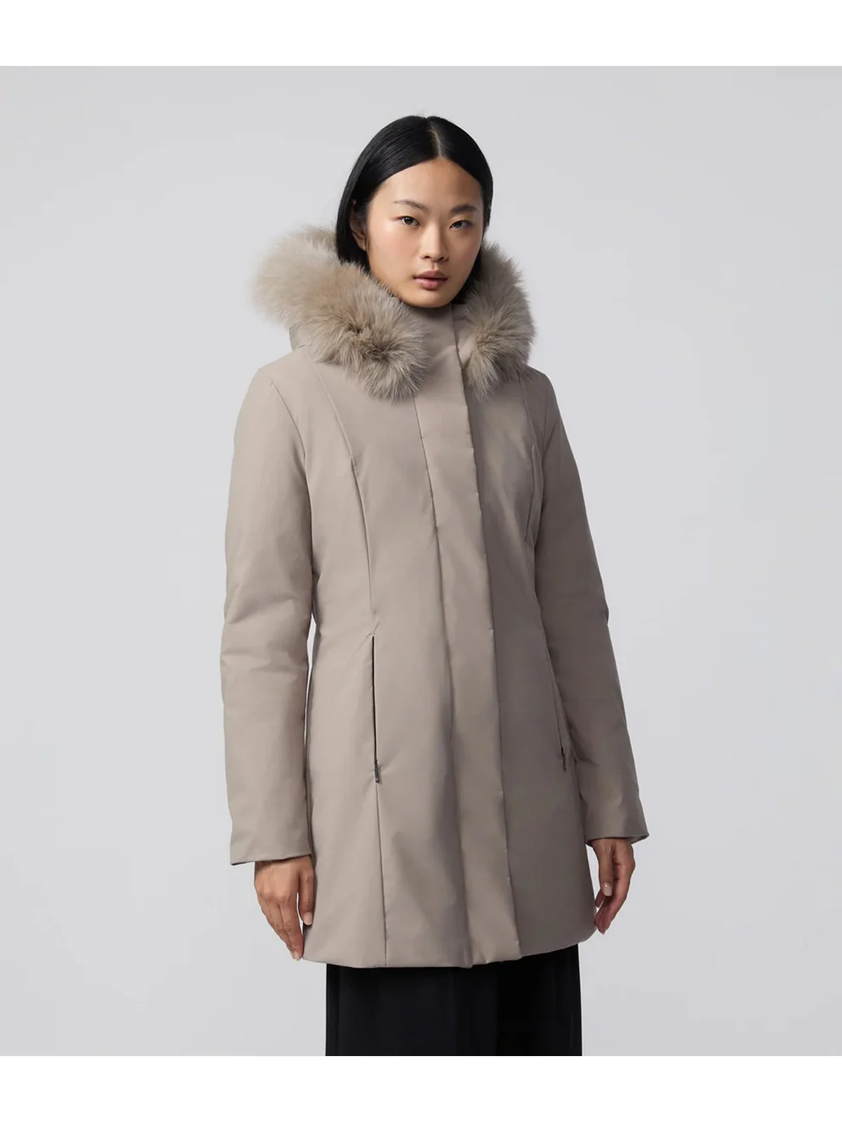 REFRIGIWEAR Piumino Donna LADY TECH/1 FUR JACKET W99108 XT3790 A00220 NEW BEIGE - Image 7