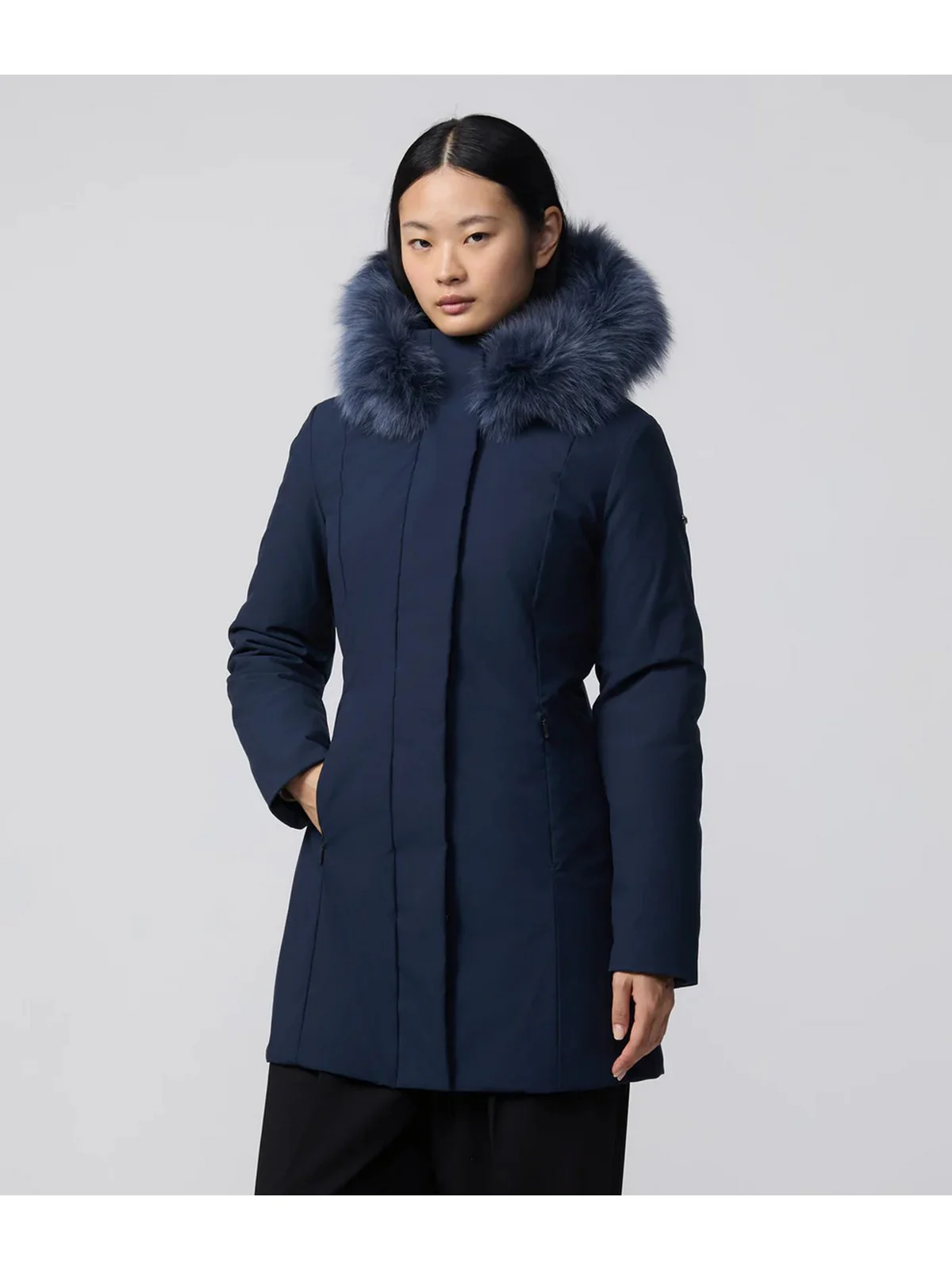 REFRIGIWEAR Piumino Donna LADY TECH/1 FUR JACKET W99108 XT3790 F03700 DARK BLUE - Image 7