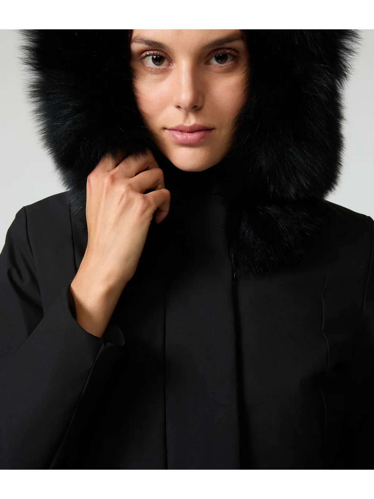 REFRIGIWEAR Piumino Donna LADY TECH/1 FUR JACKET W99108 XT3790 G06000 BLACK - Image 4