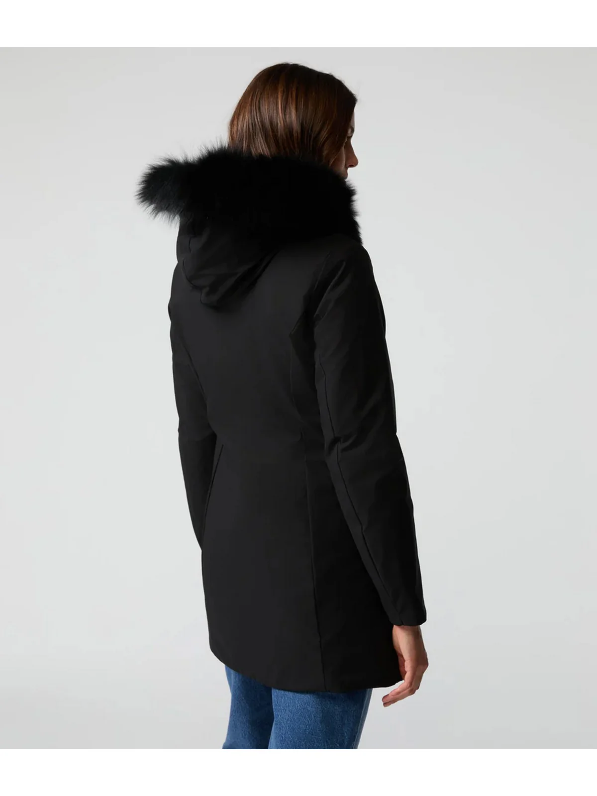 REFRIGIWEAR Piumino Donna LADY TECH/1 FUR JACKET W99108 XT3790 G06000 BLACK - Image 6