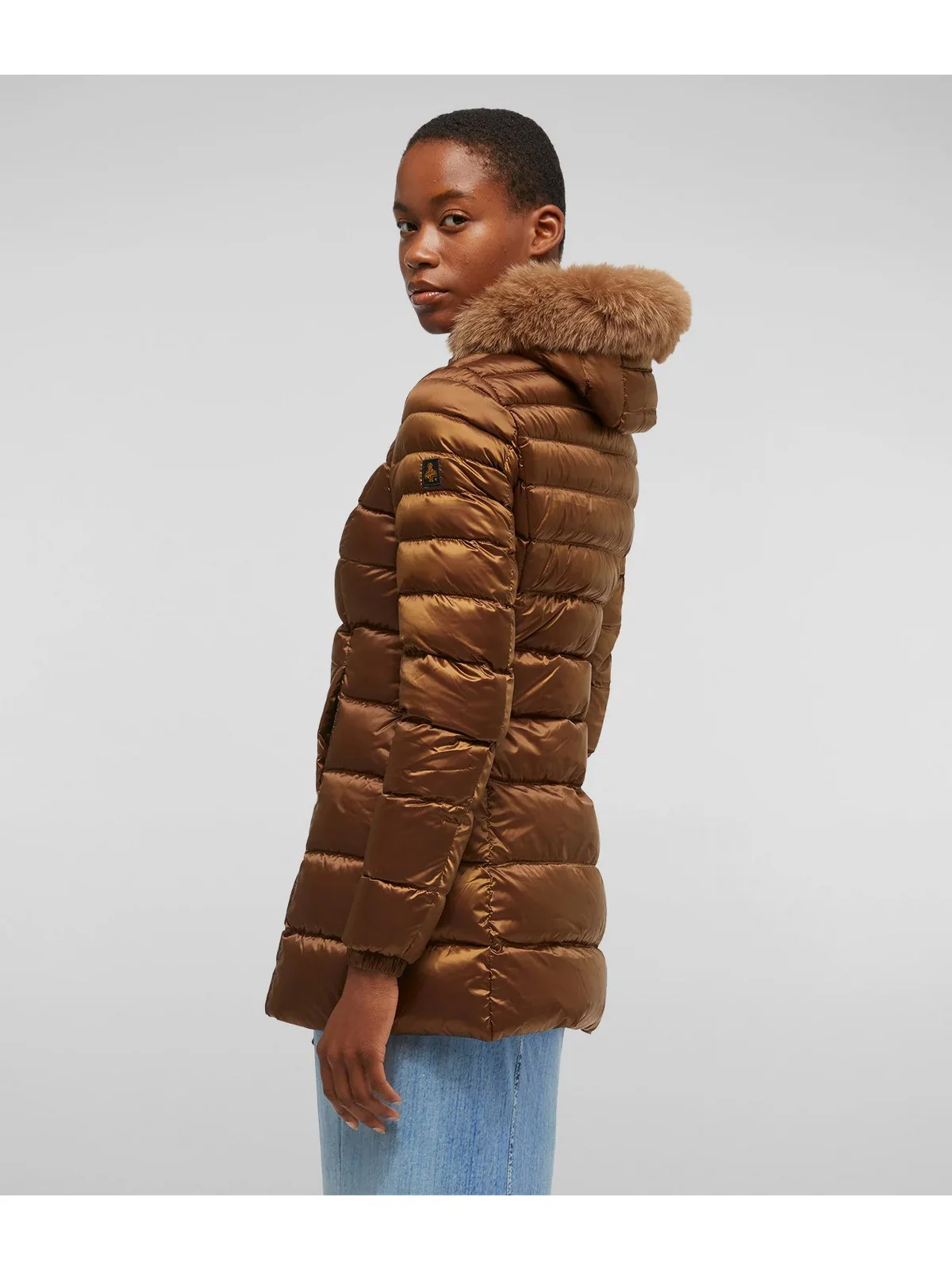 REFRIGIWEAR Piumino Donna Long mead fur jacket W98101 RA0035 H05560 Marrone - Image 5