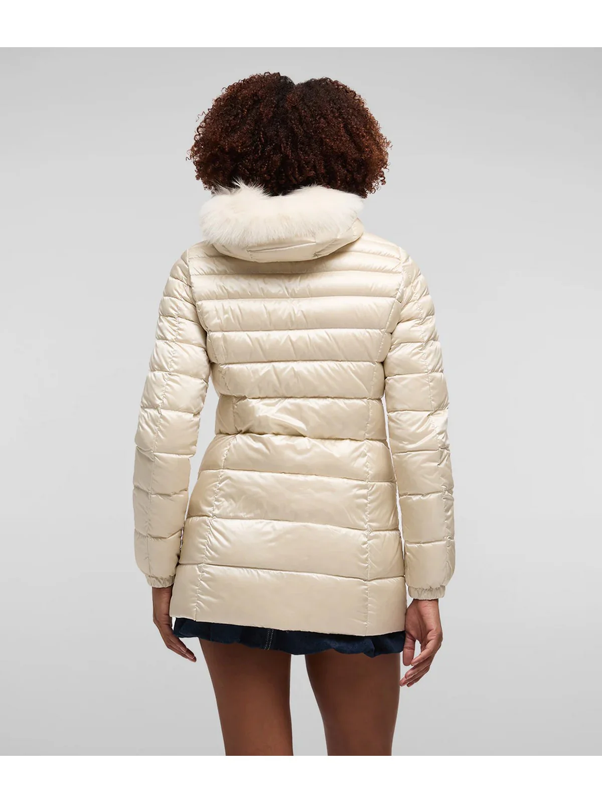 REFRIGIWEAR Piumino Donna Long mead fur jacket W98118 RA0035 A00152 TOFU - Image 2