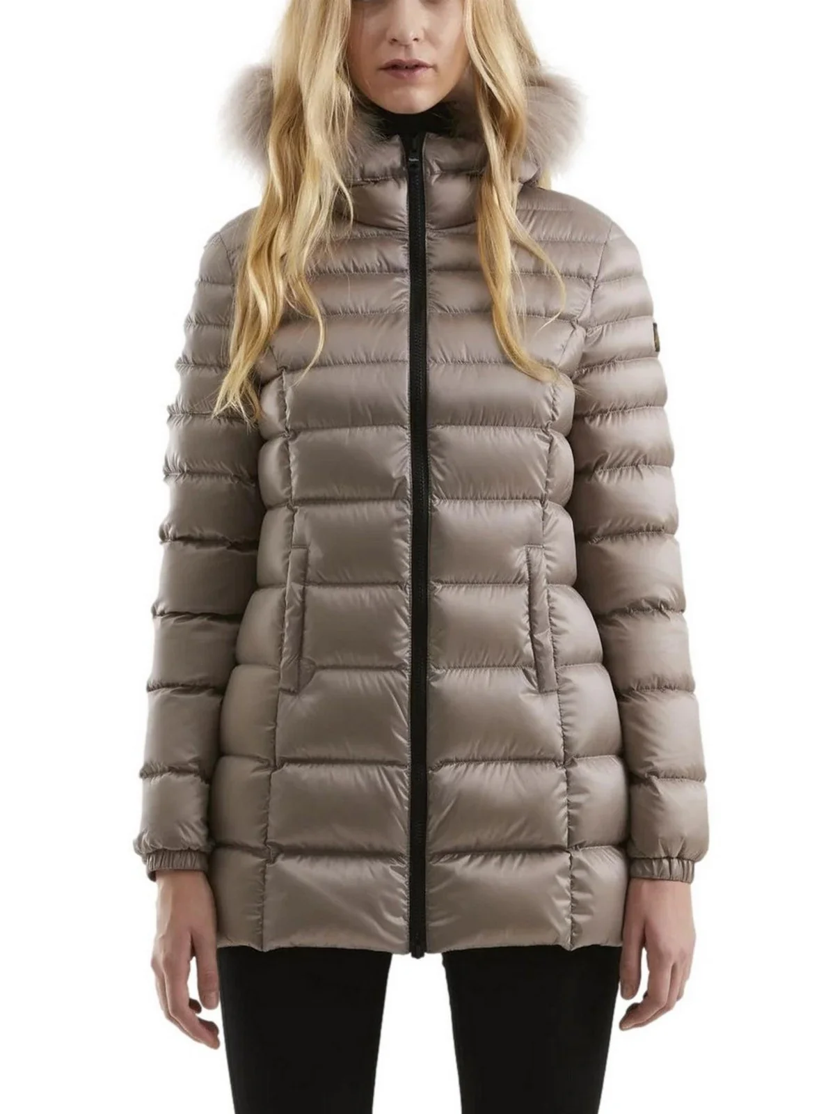 REFRIGIWEAR Piumino Donna Long mead fur jacket W98118 RA0035 A00160 MASTICE - Image 10