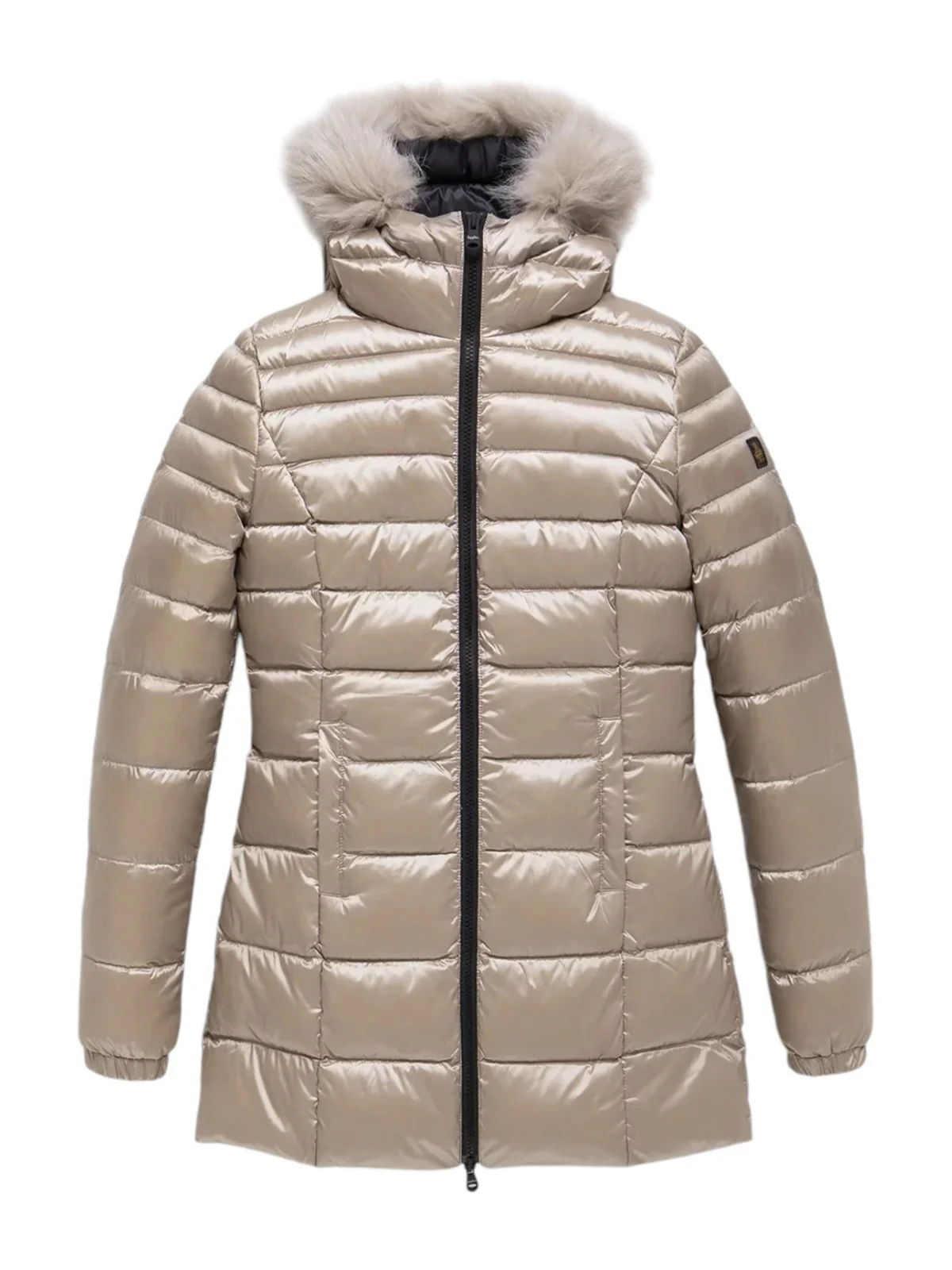 REFRIGIWEAR Piumino Donna Long mead fur jacket W98118 RA0035 A00160 MASTICE - Image 7
