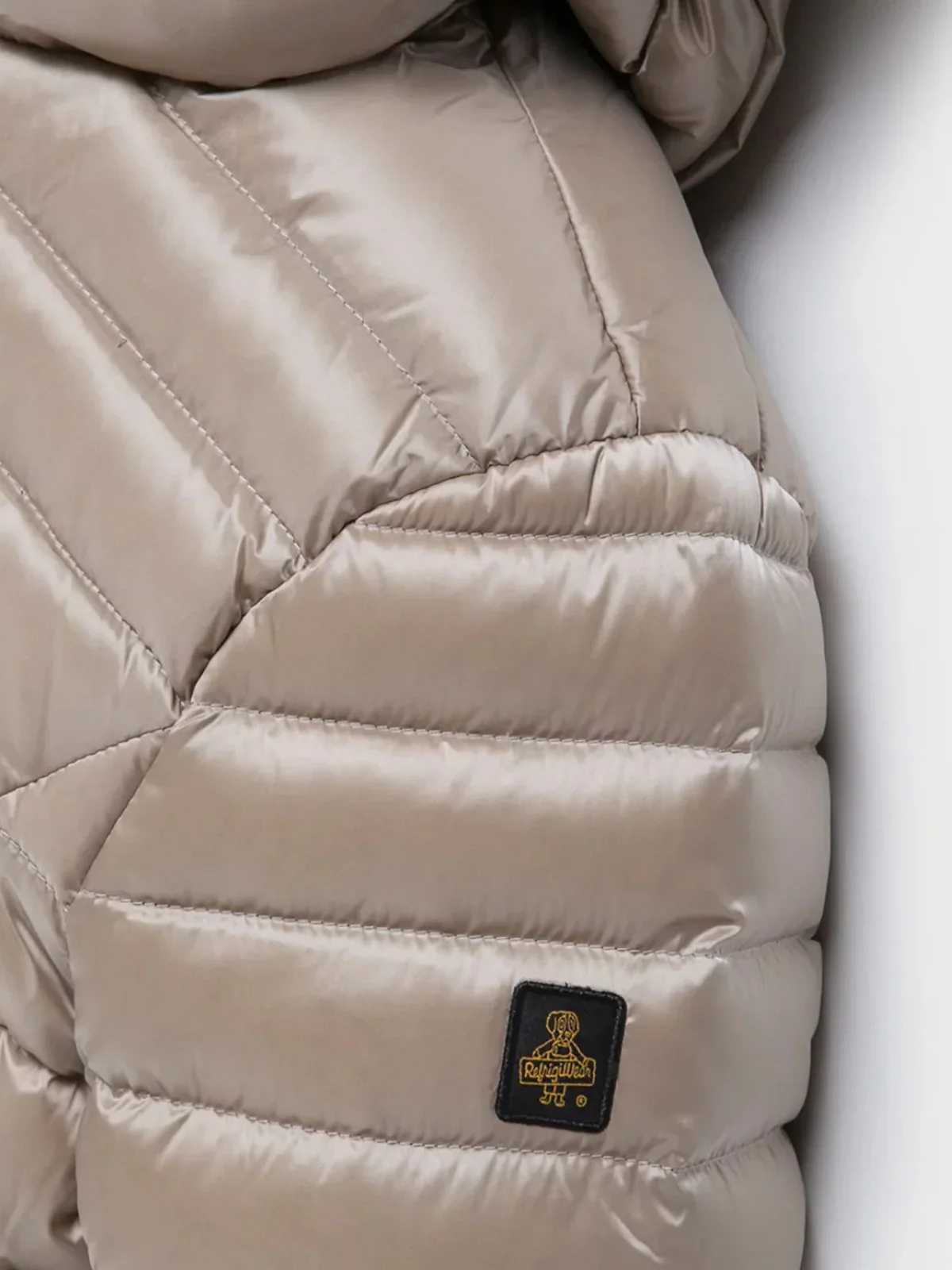 REFRIGIWEAR Piumino Donna Long mead fur jacket W98118 RA0035 A00160 MASTICE - Image 8
