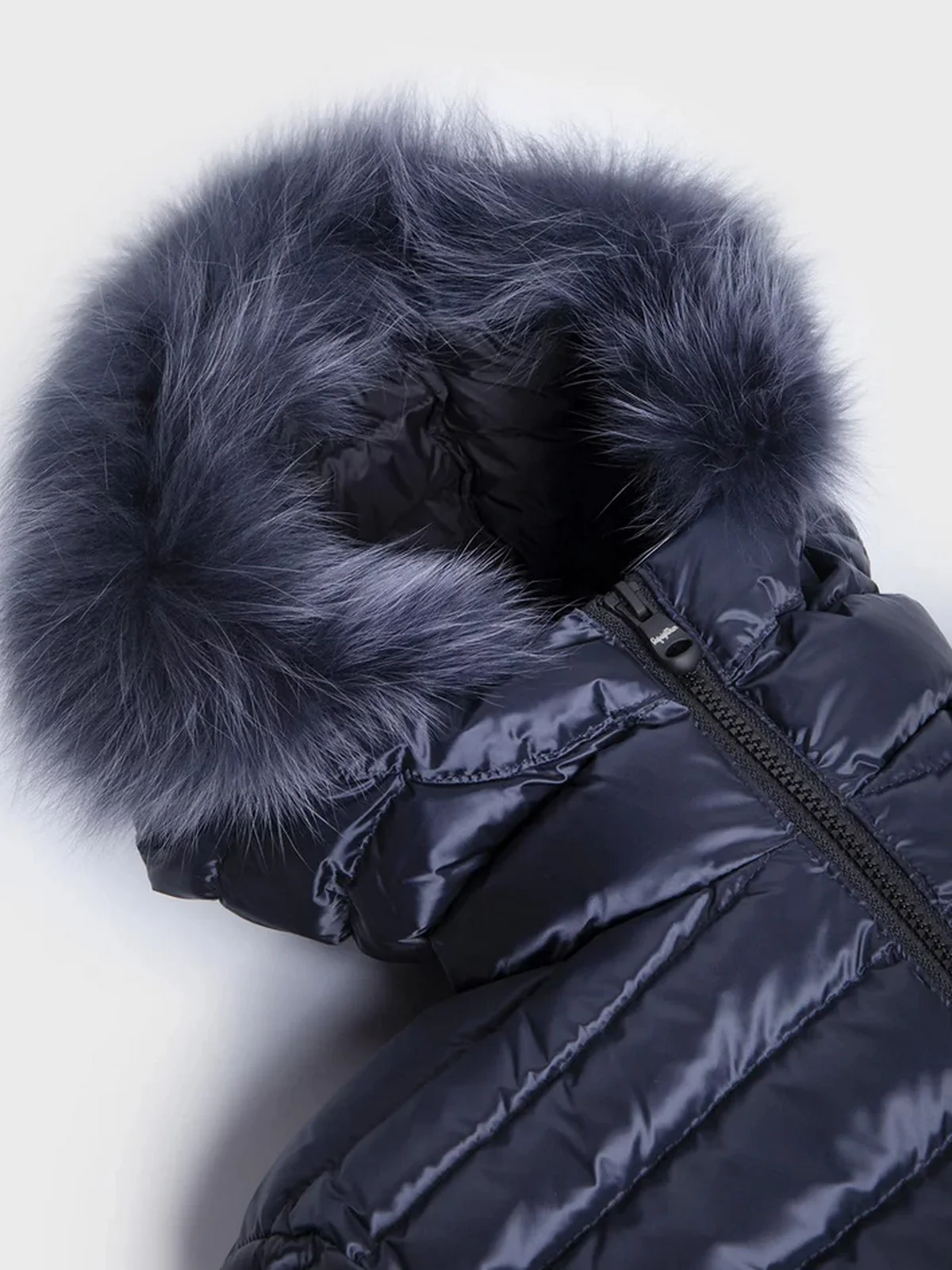 REFRIGIWEAR Piumino Donna Long mead fur jacket W98118 RA0035 F03700 Blu - Image 3