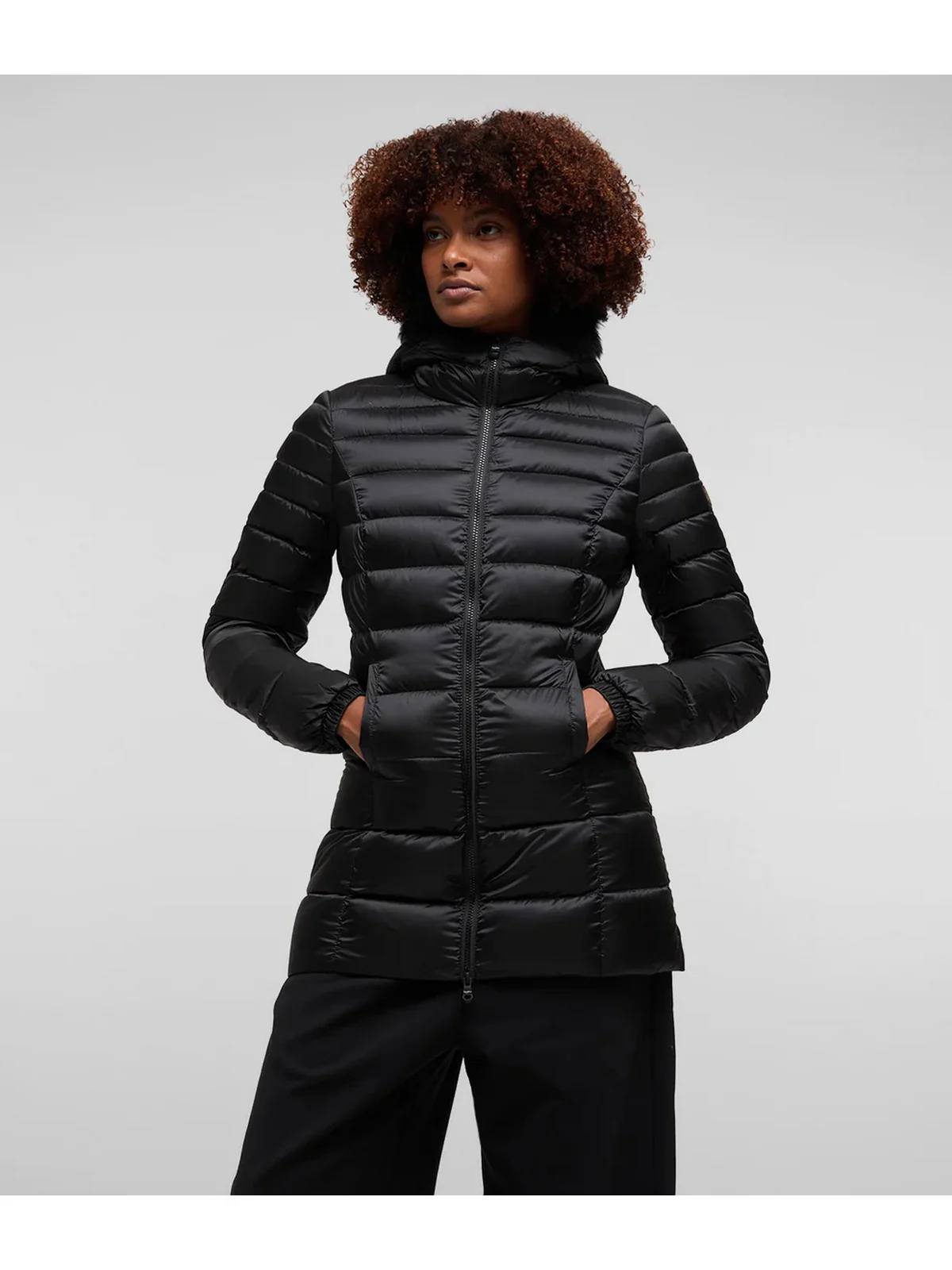 REFRIGIWEAR Piumino Donna Long mead fur jacket W98118 RA0035 G06000 Nero - Image 7
