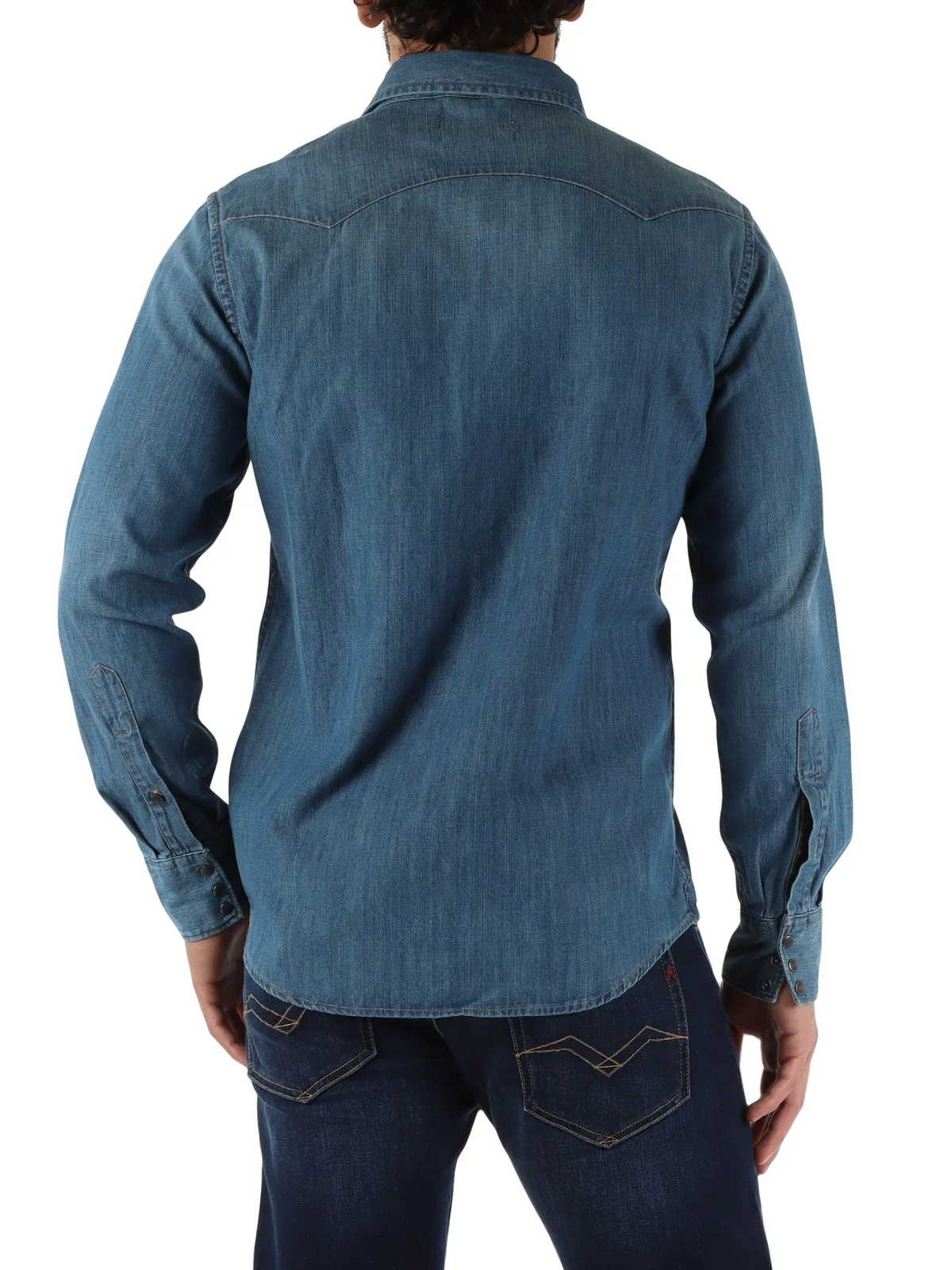 REPLAY Camicia Uomo  M4023T00026C94A 009 MEDIUM BLUE - Image 3