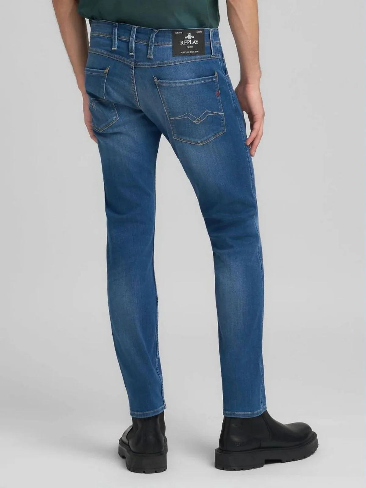 REPLAY Jeans Uomo ANBASS M91400041AC33 007 DARK BLUE - Image 5
