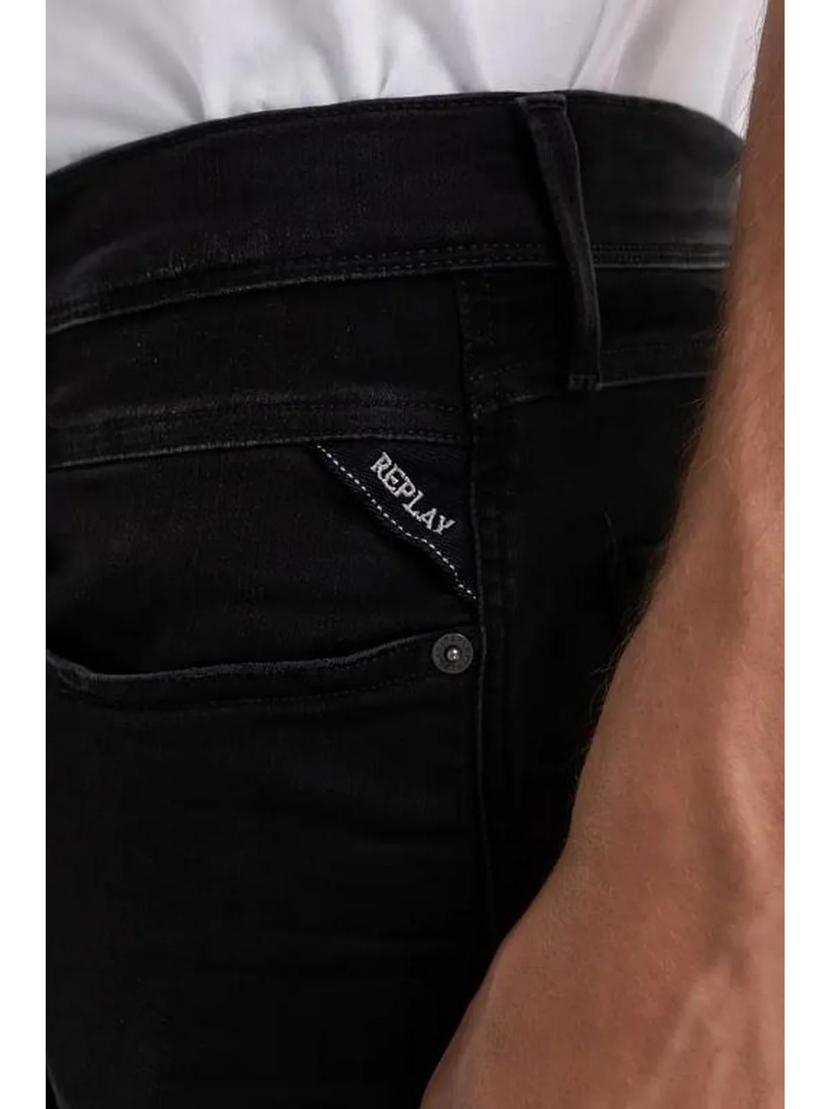 REPLAY Jeans Uomo ANBASS M914032661E01 098 BLACK - Image 3
