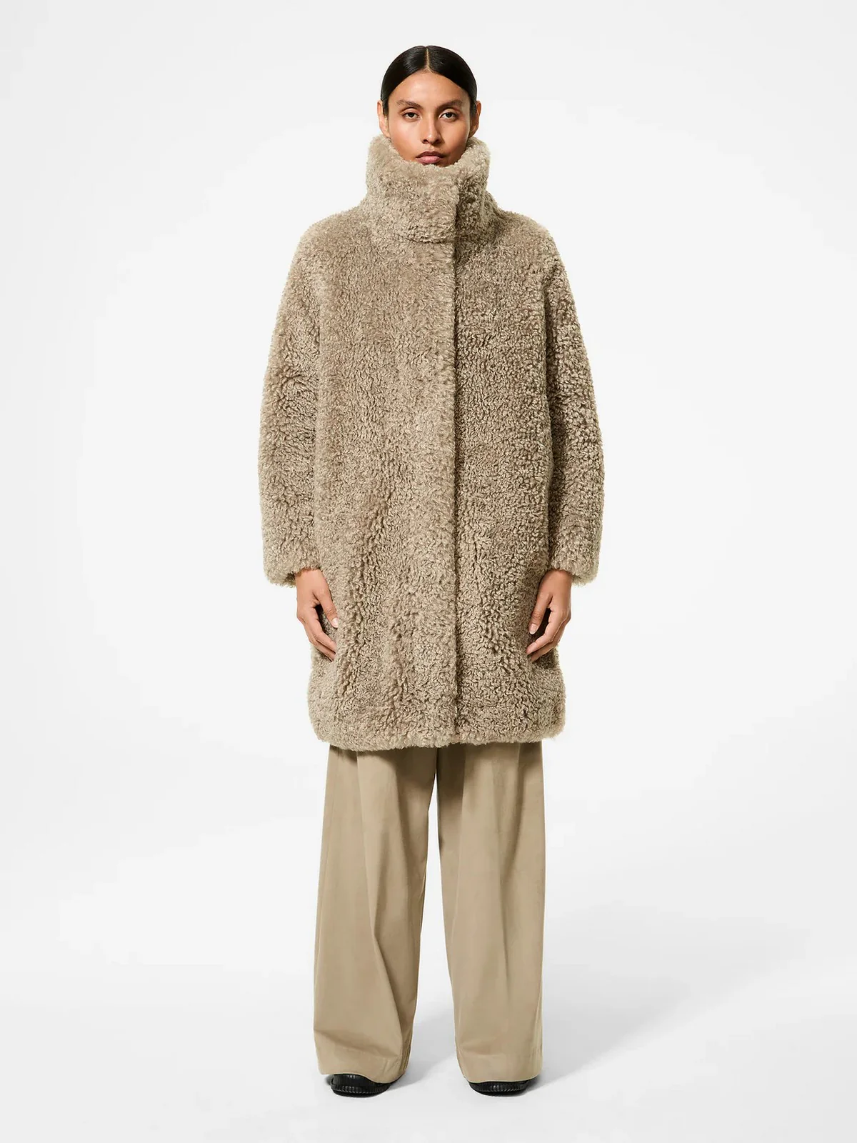 RRD Cappotto Donna lamb hybrid coat wom jkt W25573 87 87 TABACCO - Image 5