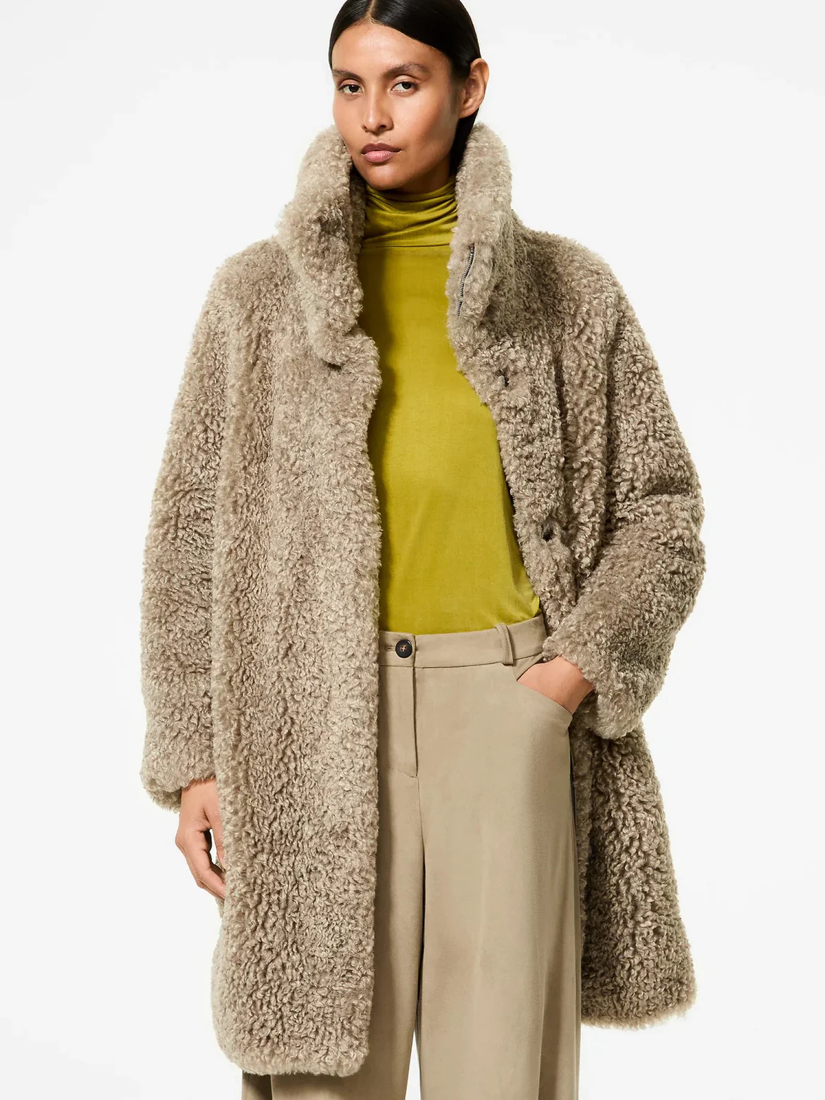 RRD Cappotto Donna lamb hybrid coat wom jkt W25573 87 87 TABACCO - Image 6