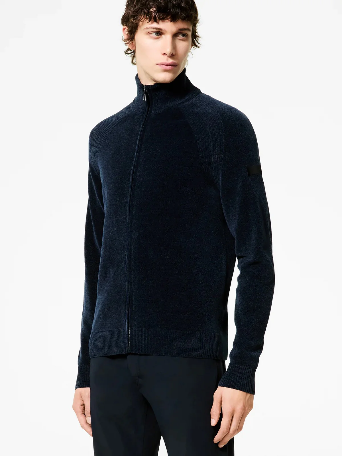 RRD Cardigan Uomo velvet full zip knit W25134 60 60 BLUE BLACK - Image 2