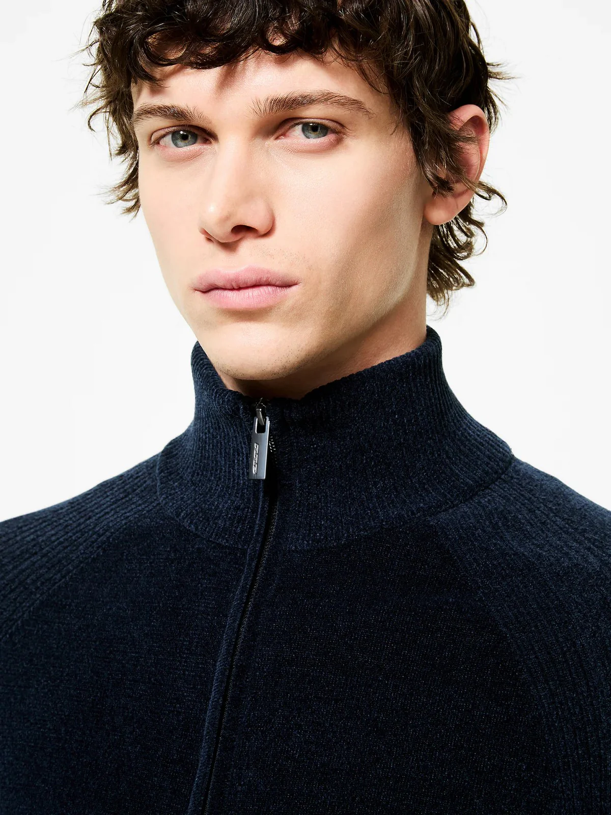 RRD Cardigan Uomo velvet full zip knit W25134 60 60 BLUE BLACK - Image 4