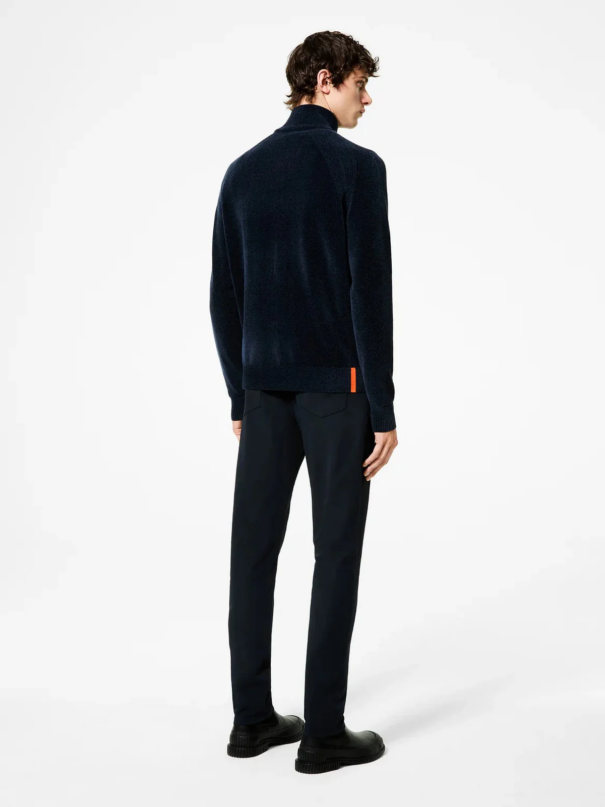 RRD Cardigan Uomo velvet full zip knit W25134 60 60 BLUE BLACK - Image 5