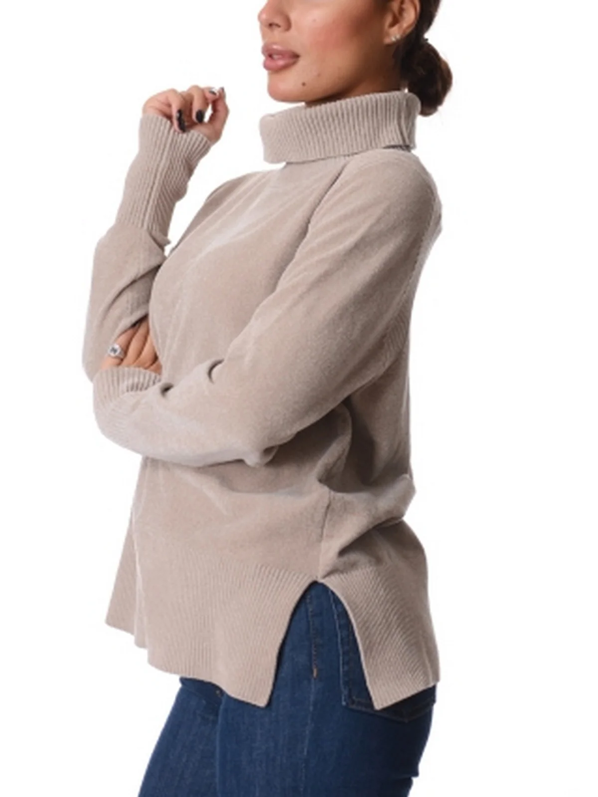 RRD Maglione dolcevita Donna velvet vent turtleneck wom knit W25631 32 32 CREAM - Image 2