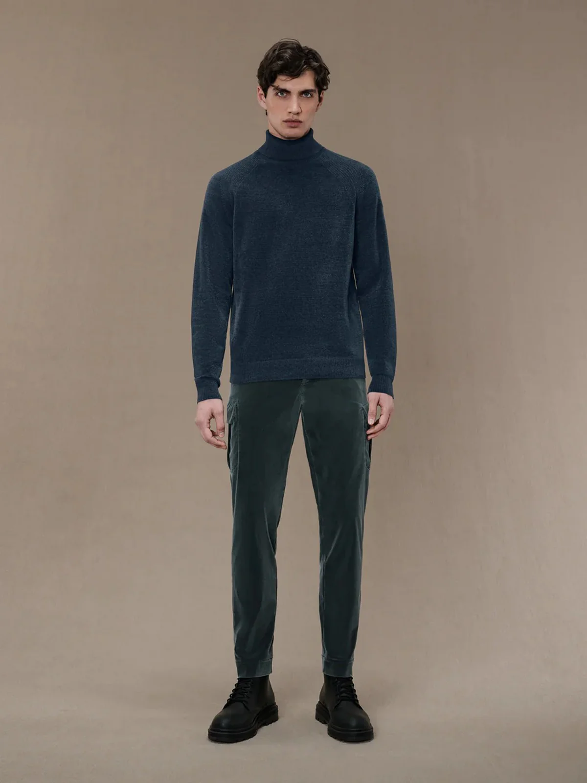 RRD Maglione dolcevita Uomo VELVET TURTLENECK KNIT W24133 62 Blu - Image 3