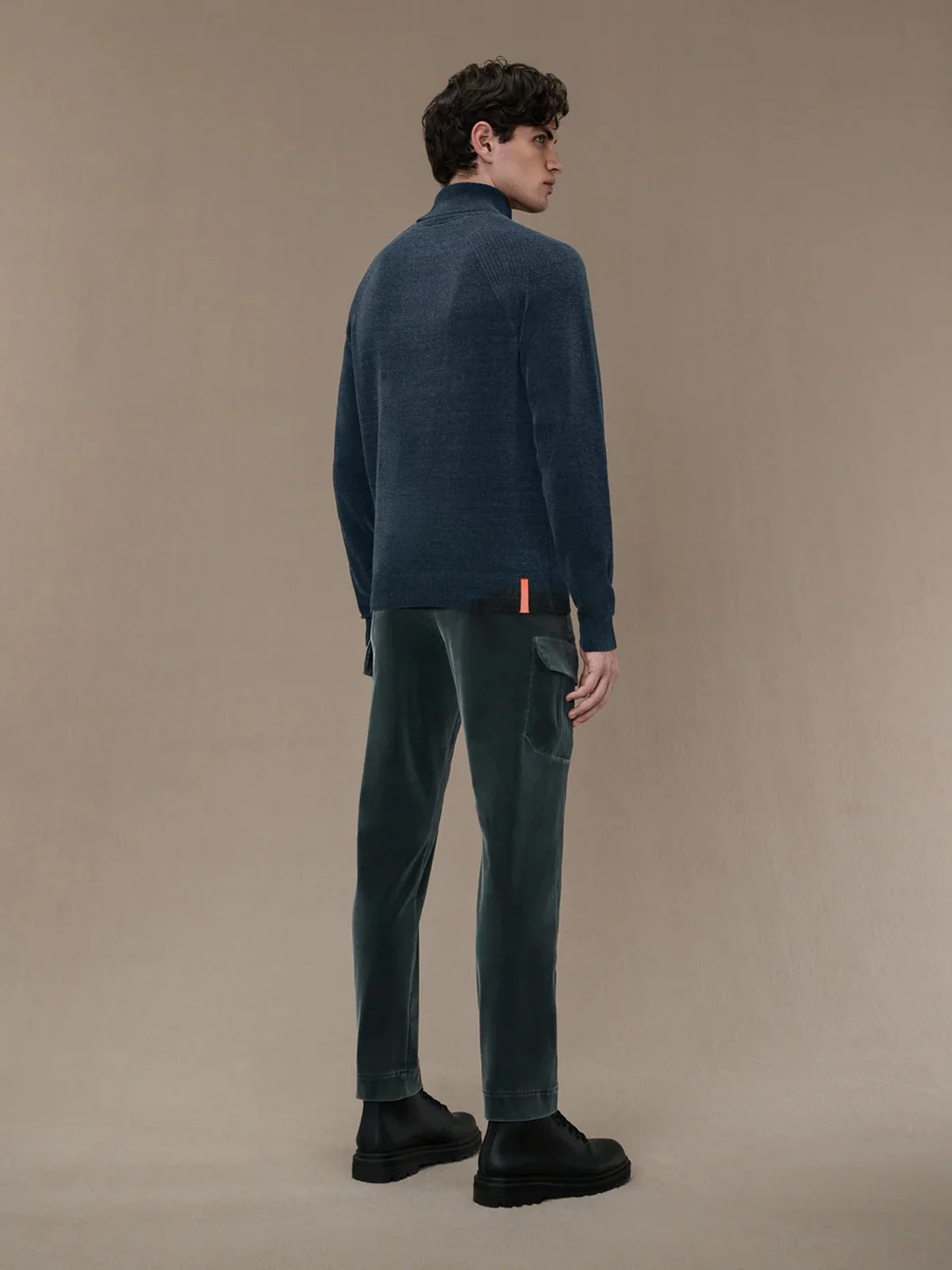 RRD Maglione dolcevita Uomo VELVET TURTLENECK KNIT W24133 62 Blu - Image 4