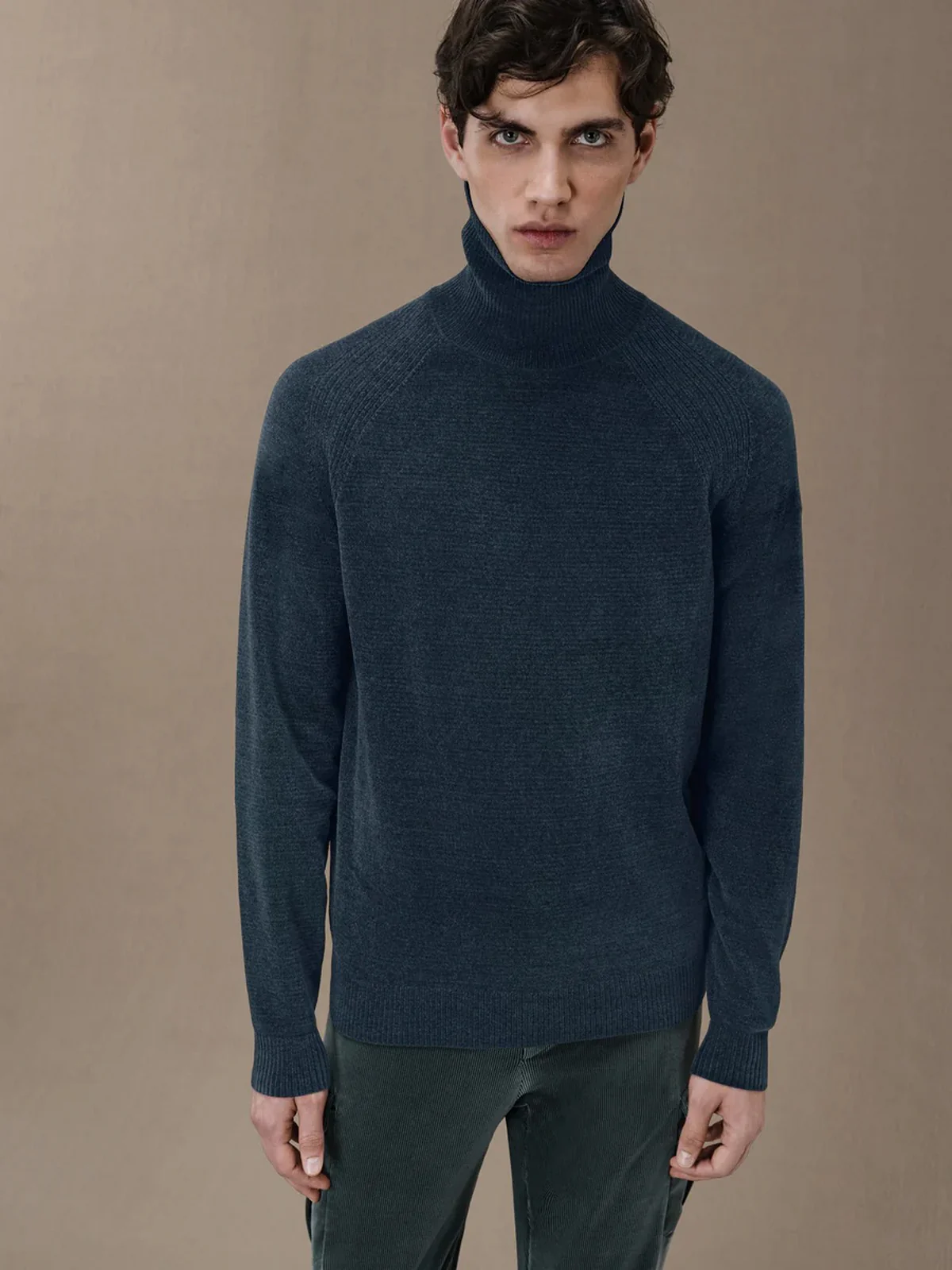 RRD Maglione dolcevita Uomo VELVET TURTLENECK KNIT W24133 62 Blu - Image 5