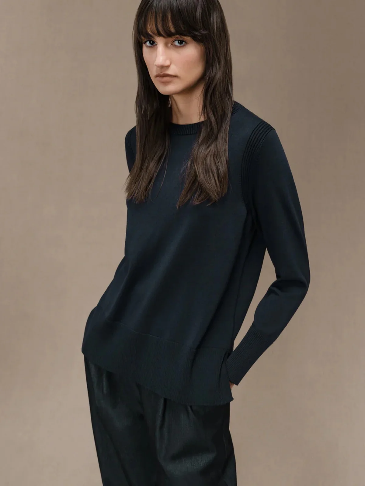 RRD Maglione Donna MAXELL COTTON ROUND WOM KNIT W24625 60 Blu - Image 4