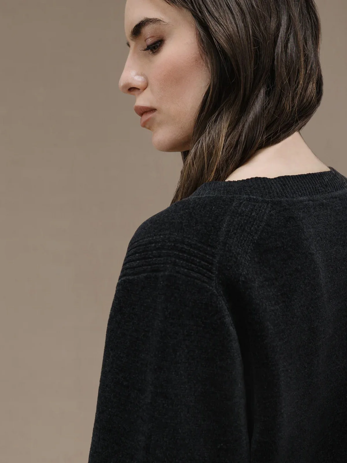 RRD Maglione Donna VELVET VENT V-NECK WOM KNIT W24634 10 Nero - Image 3