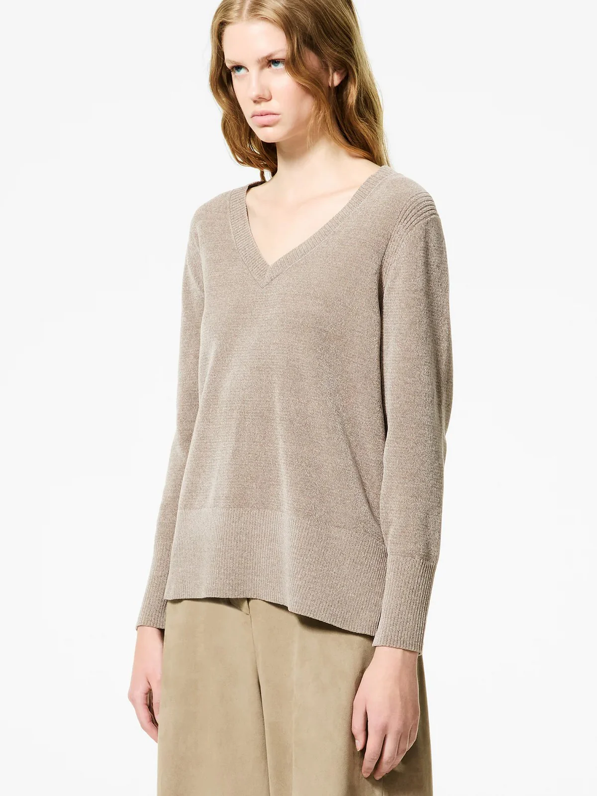 RRD Maglione Donna VELVET VENT V-NECK WOM KNIT W25634 87 87 TABACCO - Image 2