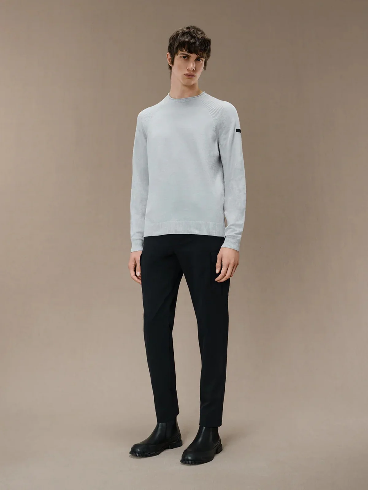 RRD Maglione Uomo VELVET ROUND KNIT W24132 08 Bianco - Image 3