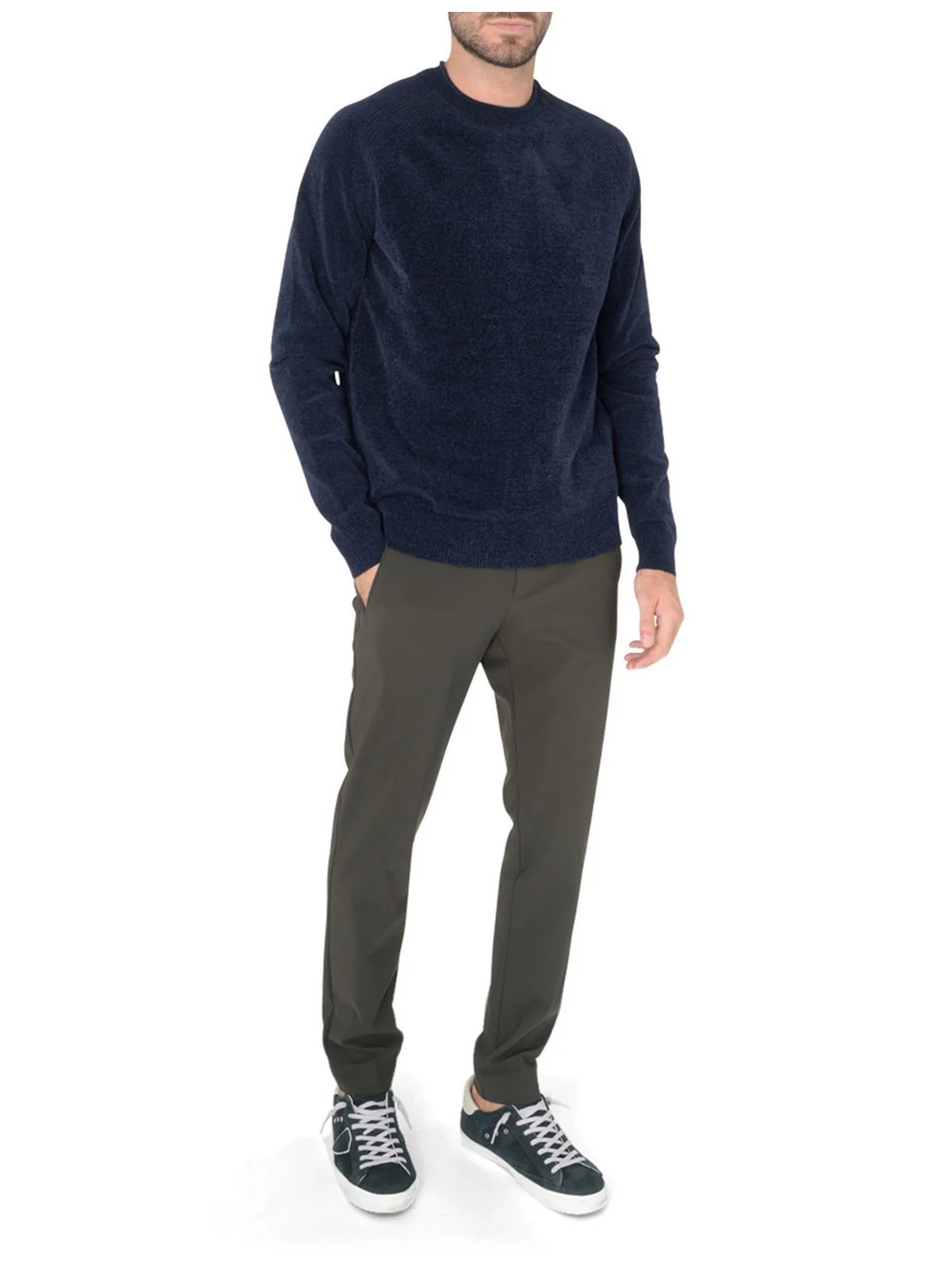 RRD Maglione Uomo VELVET ROUND KNIT W24132 60 Blu - Image 2