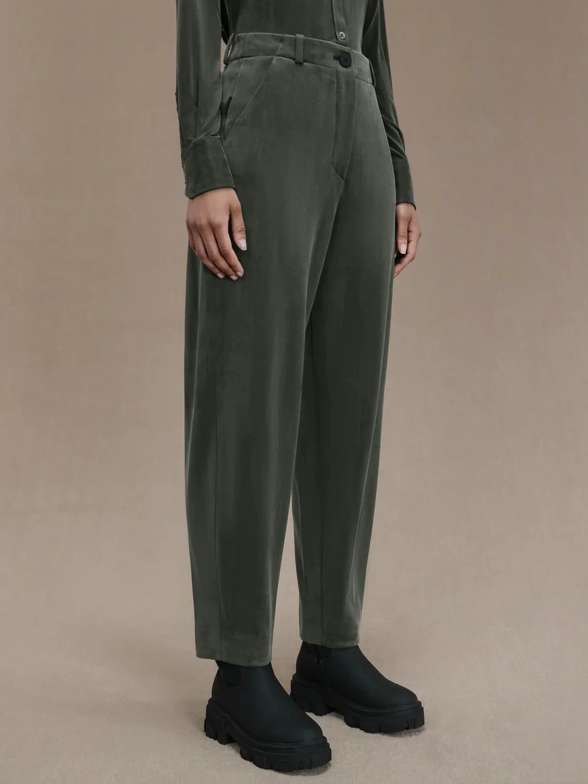 RRD Pantalone Donna CUPRO JOANIE WOM PANT W24723 20 Verde - Image 2