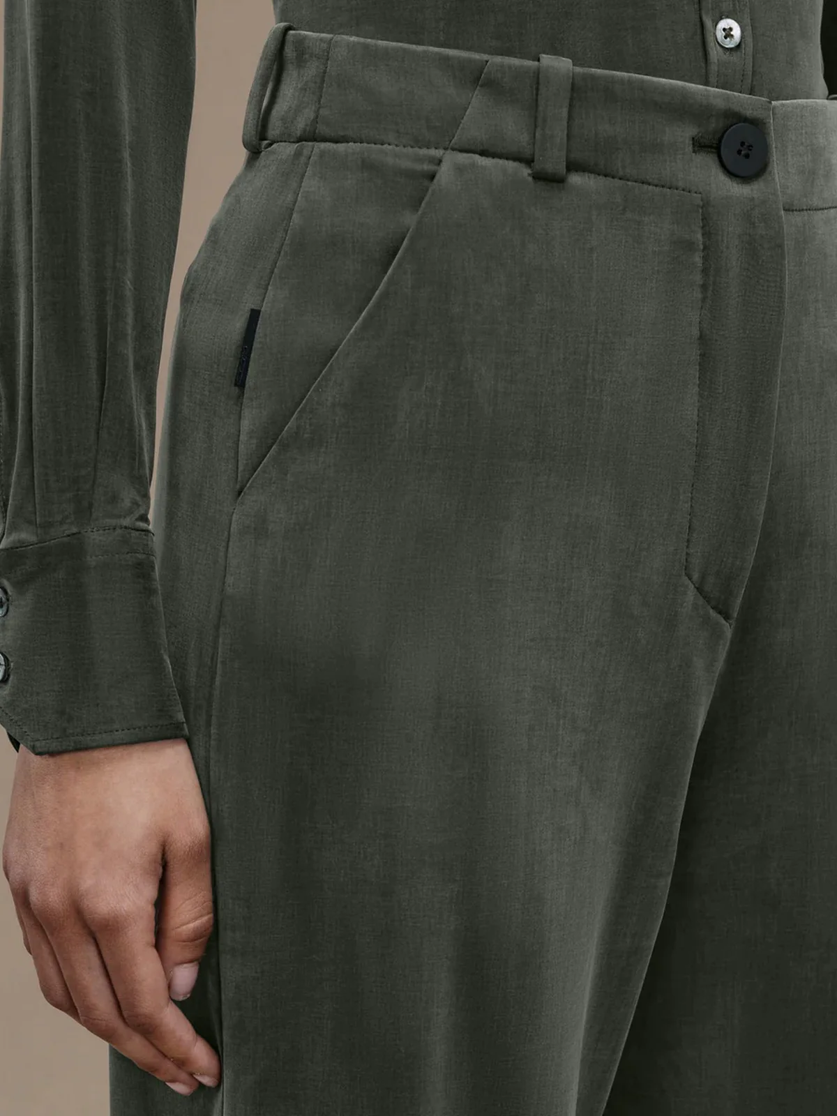 RRD Pantalone Donna CUPRO JOANIE WOM PANT W24723 20 Verde - Image 3