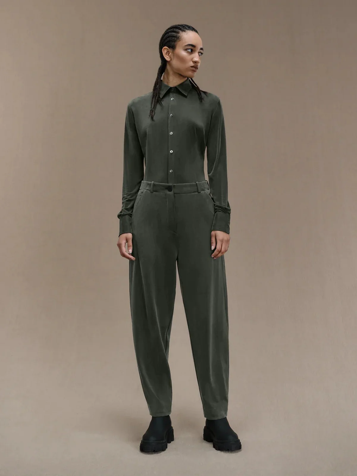 RRD Pantalone Donna CUPRO JOANIE WOM PANT W24723 20 Verde - Image 4