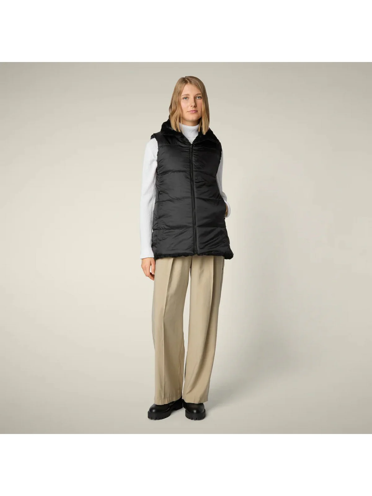 SAVE THE DUCK Gilet Donna NIVES D82493W FURY21 10000 BLACK - Image 6