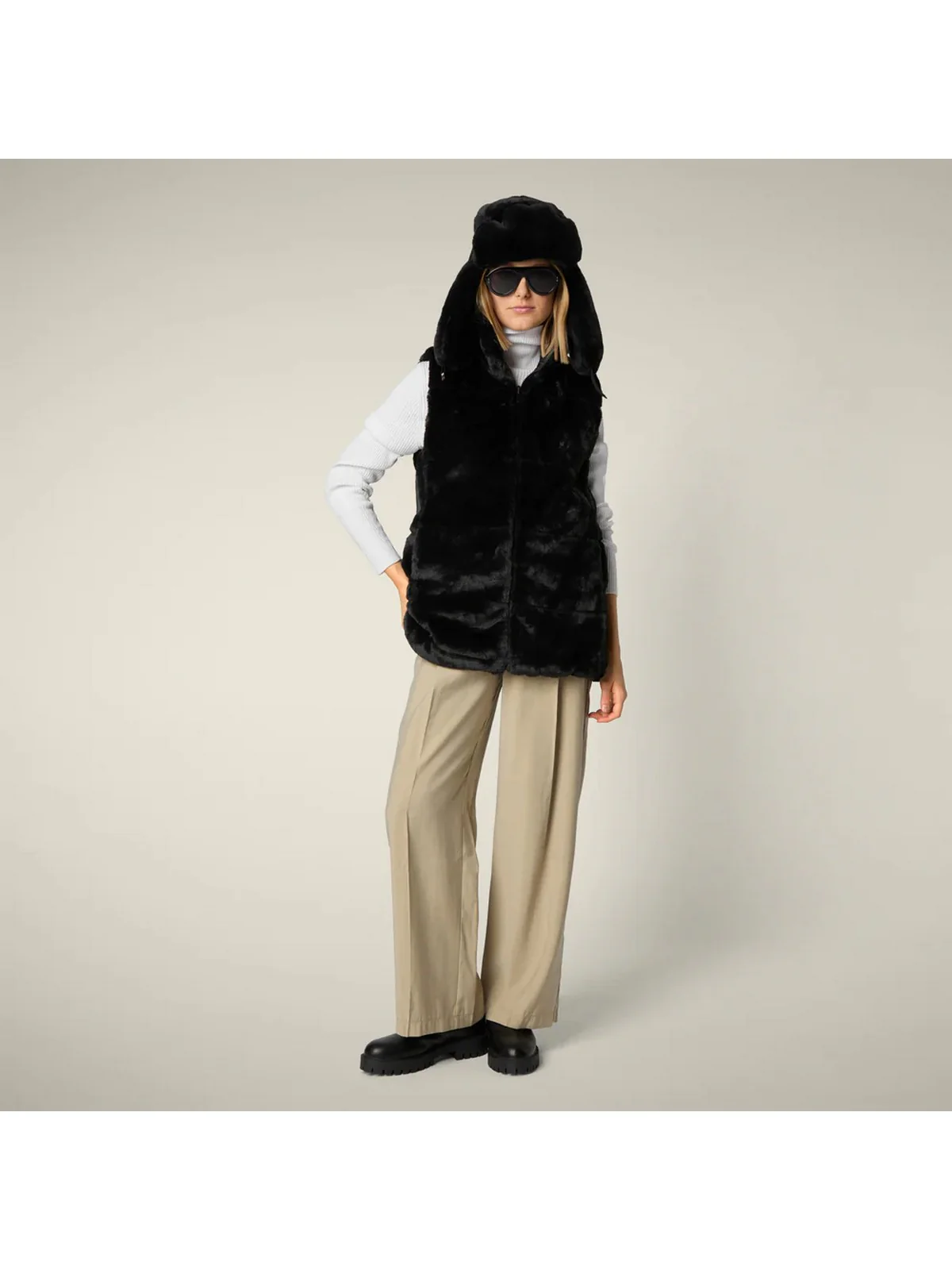 SAVE THE DUCK Gilet Donna NIVES D82493W FURY21 10000 BLACK - Image 8