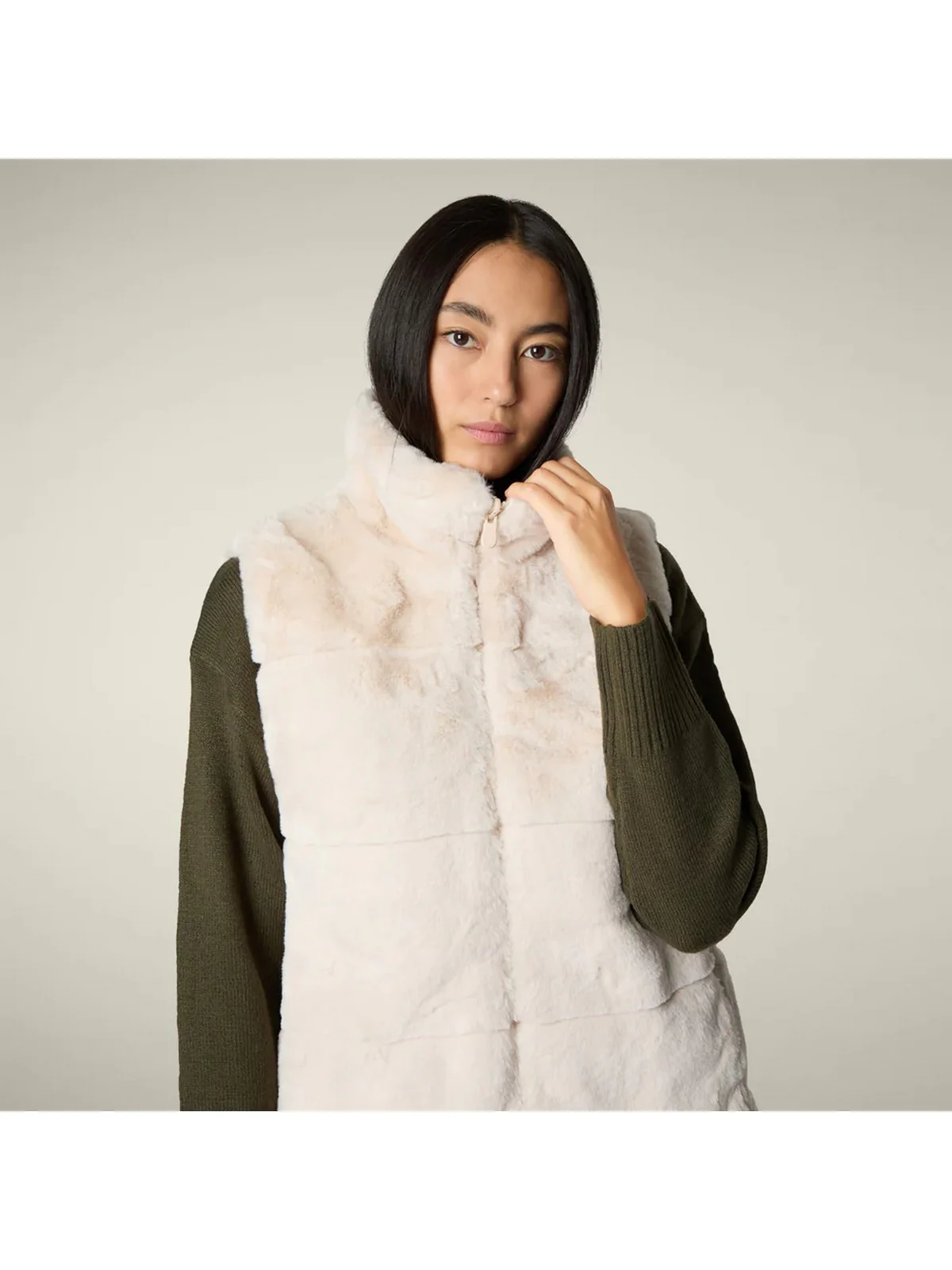 SAVE THE DUCK Gilet Donna NIVES D82493W FURY21 40034 SHORE BEIGE - Image 5